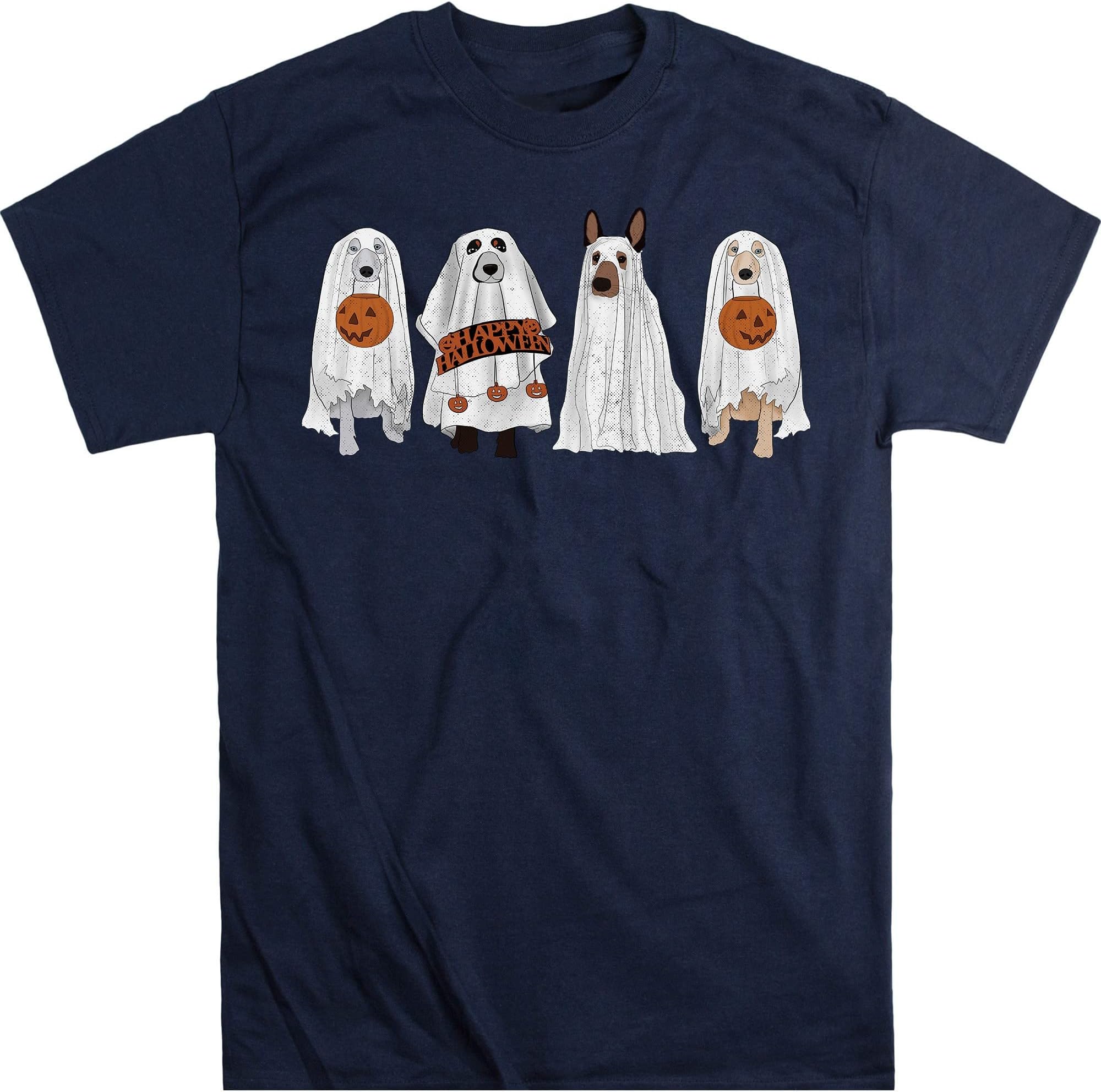 Halloween Shirt, Halloween T-Shirt, Halloween Ghost Dog Shirt, Dog Lovers T, Fall Shirts, Ghost Shirt, Ghost Dog Shirt – Navy/XX-Large