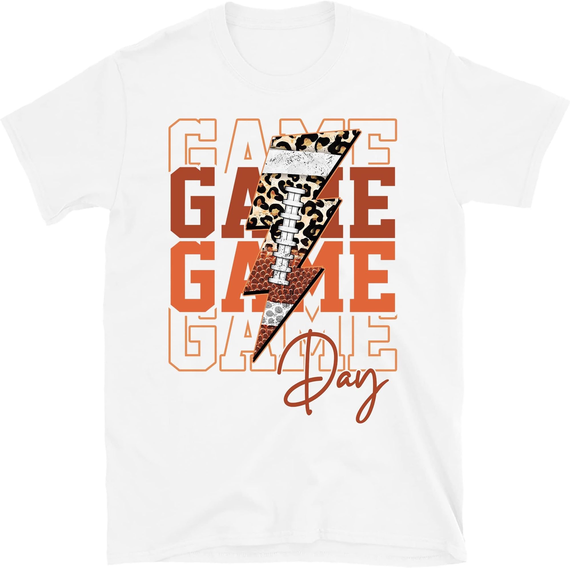 Gameday Leopard Lightning Bolt Football Shirt, Football Shirt for Women, Gameday Shirt, Football Mom Shirt, Gameday Tee