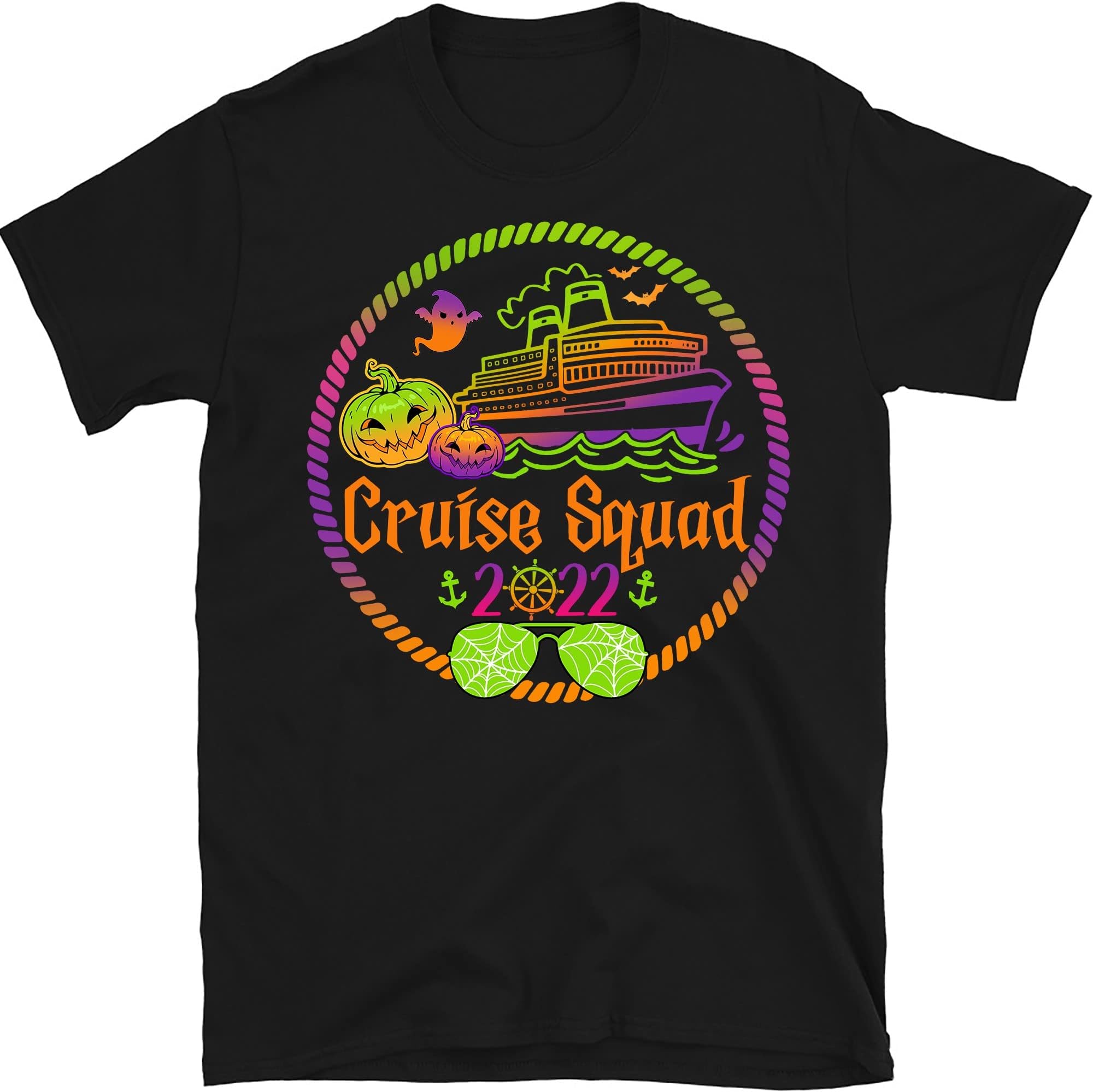 Custom Name Halloween Cruise Squad Family Shirts 2022 Halloween Cruise Shirt Matching Halloween Cruise Group Shirts – Black/Medium