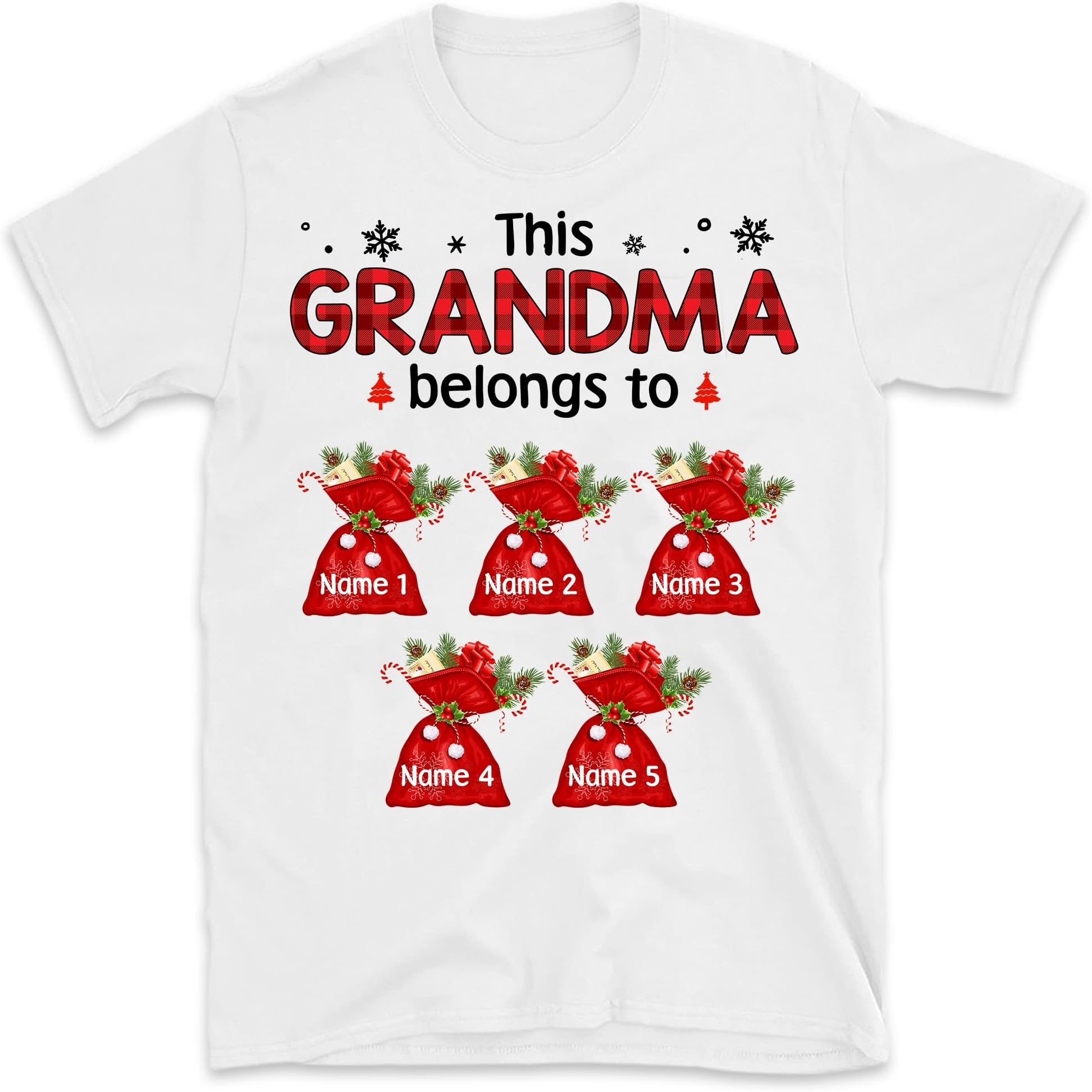 Grandma Gift Grandkids Personalized Nana Gigi Shirt,Grandma Christmas Shirt, This Grandma Belongs to Grandkids Shirt Multicolored