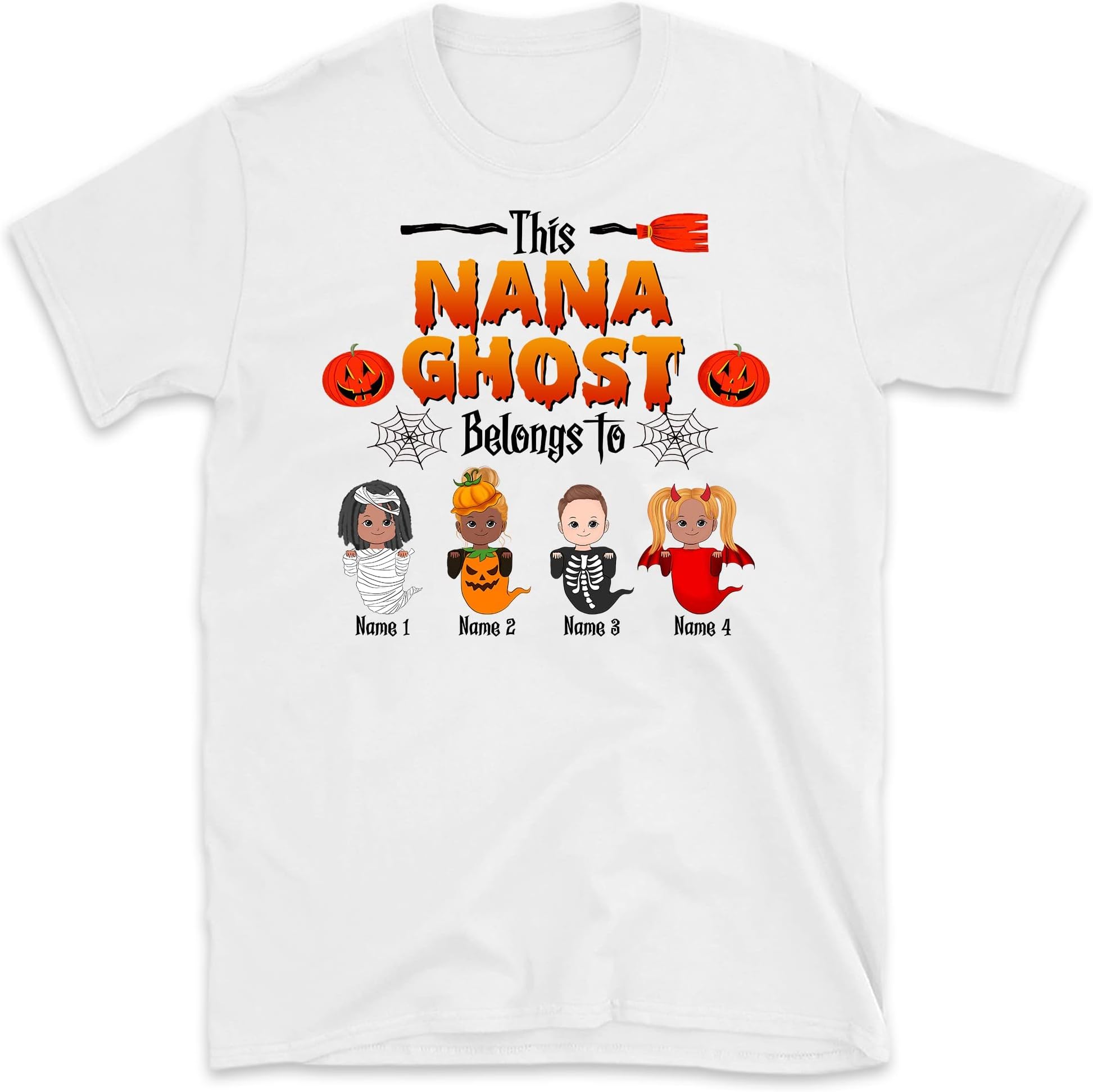 This Grandma Belongs to Grandkids Shirt Funny Grandma Boos Halloween Shirt Custom Grandma Mimi Mom Gigi Nana, Halloween Costume Multicolored