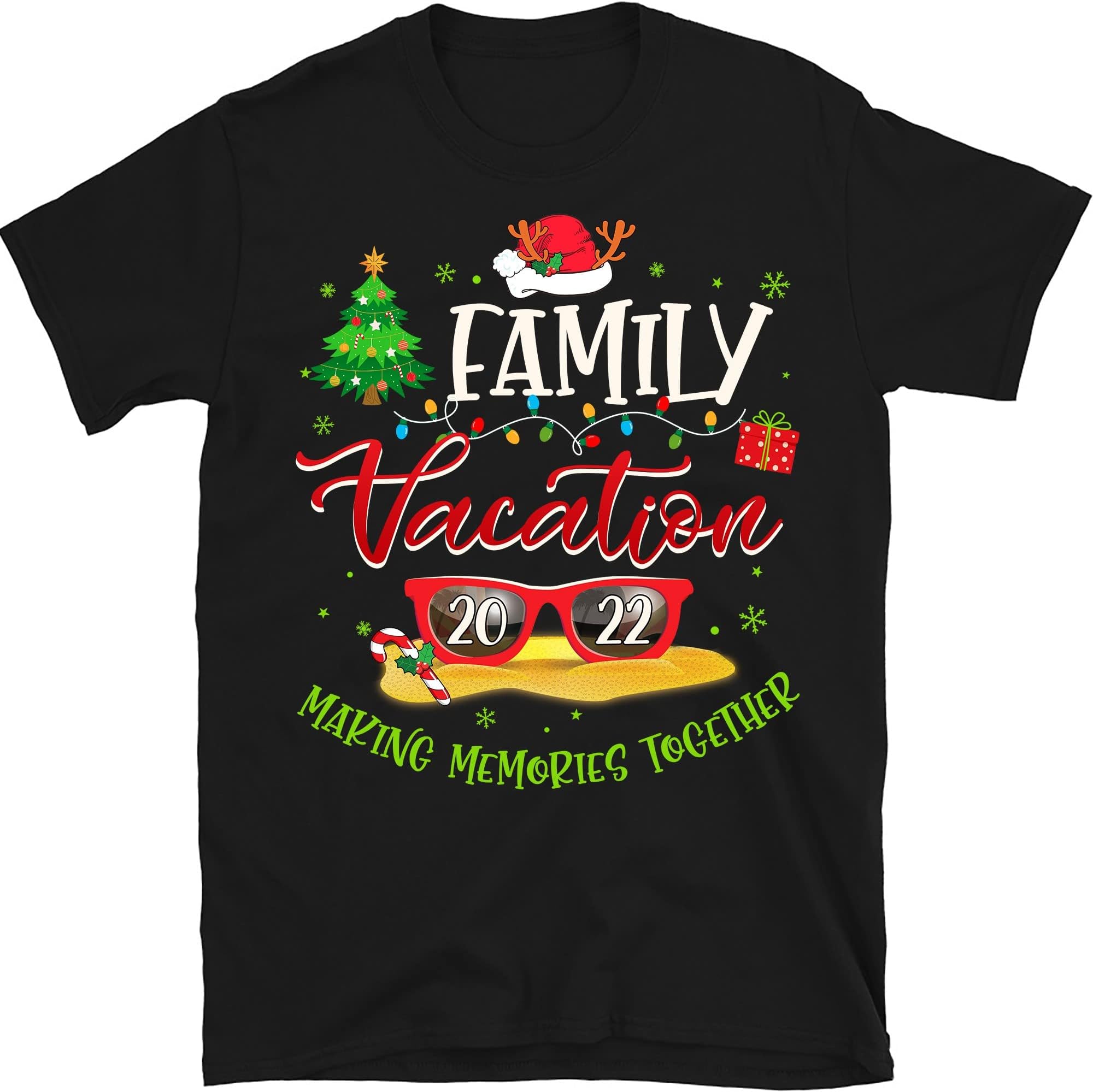 Christmas Family Vacation 2022 Shirt, Christmas Family Trip Custom Shirt, Happy Xmas Matching Family Shirt, Travel Family – Black/Large