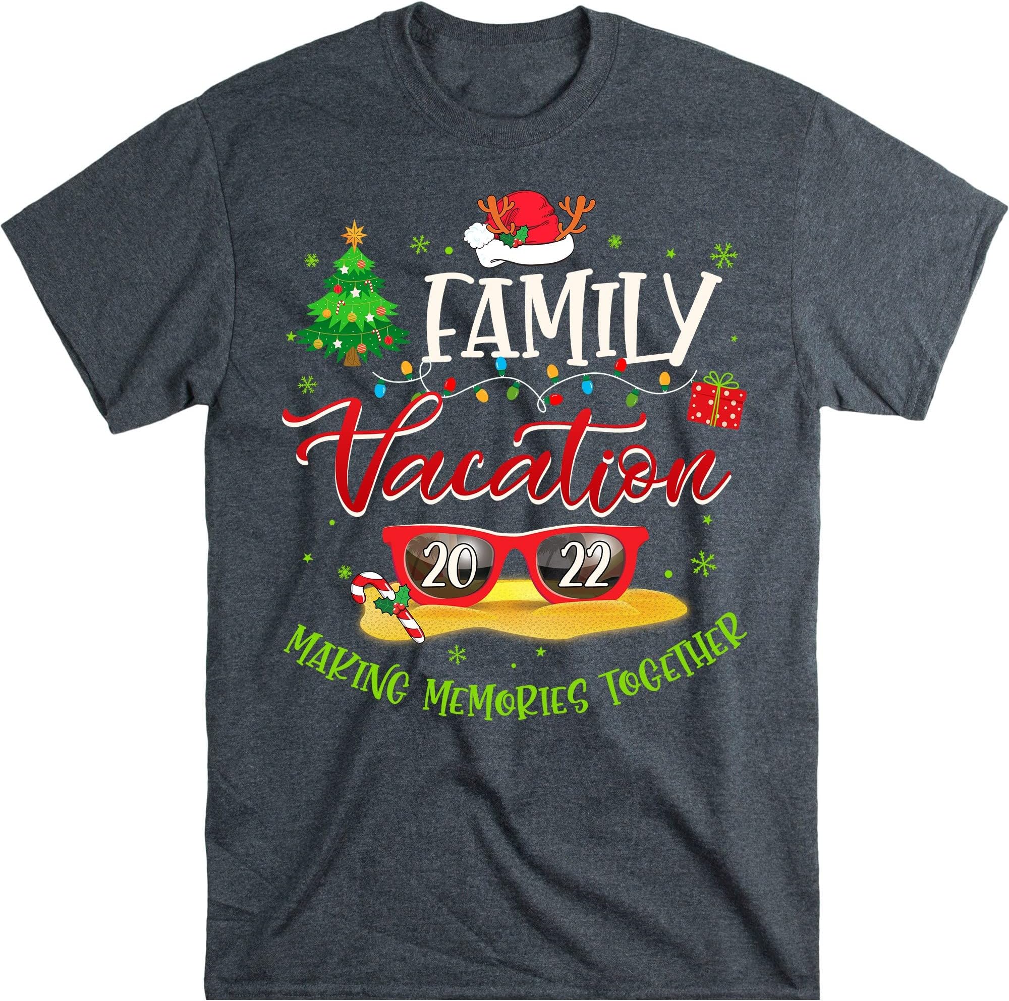 Christmas Family Vacation 2022 Shirt, Christmas Family Trip Custom Shirt, Happy Xmas Matching Family Shirt, Travel Family – Dark Heather/Small
