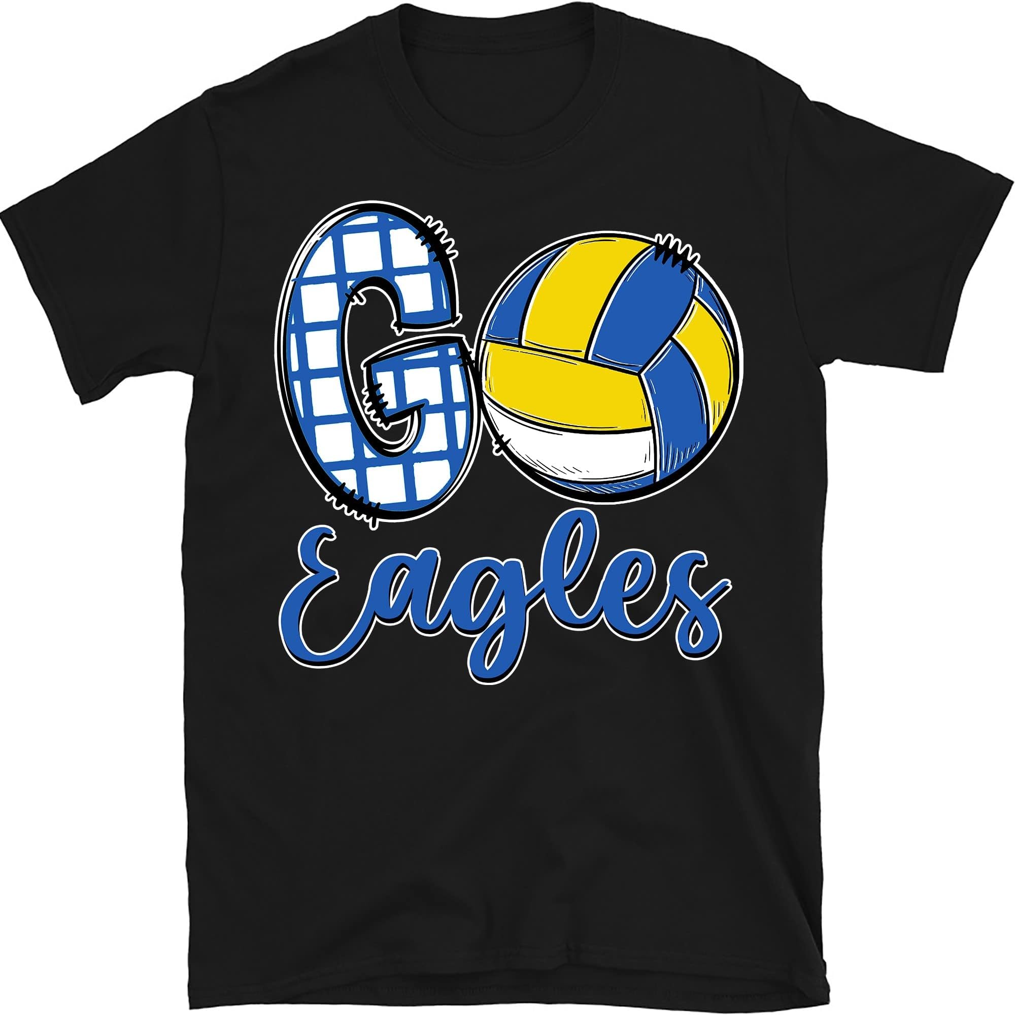 Go Custom Shirt, Go Shirt, Volleyball Team Fan Shirt, GO Volleyball Team tee, Volleyball Shirt, School Spirit Shirt – Black/Large
