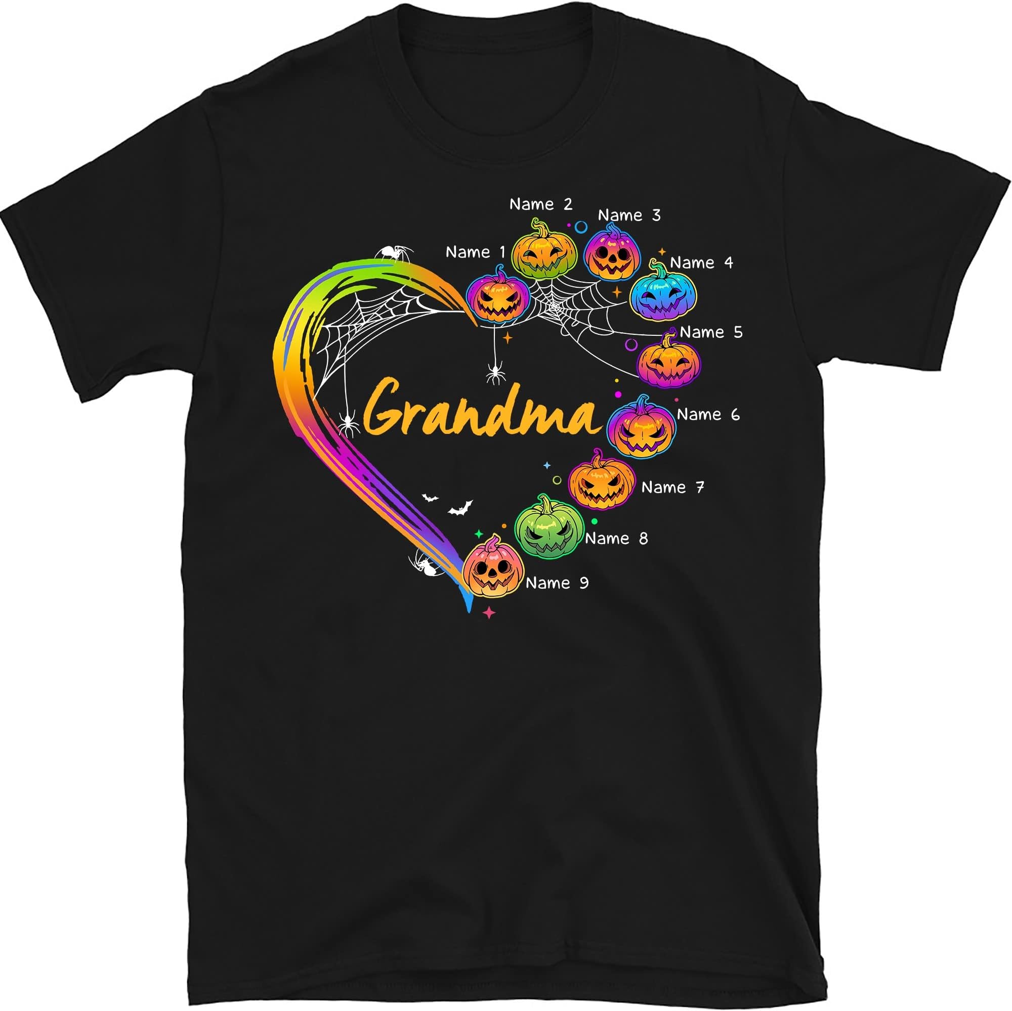 Personalized Grandma Halloween Shirt, Custom Nana Mimi Shirt for Fall, Mimi Halloween Shirt with Kidnames, Pumpkin Halloween Shirt