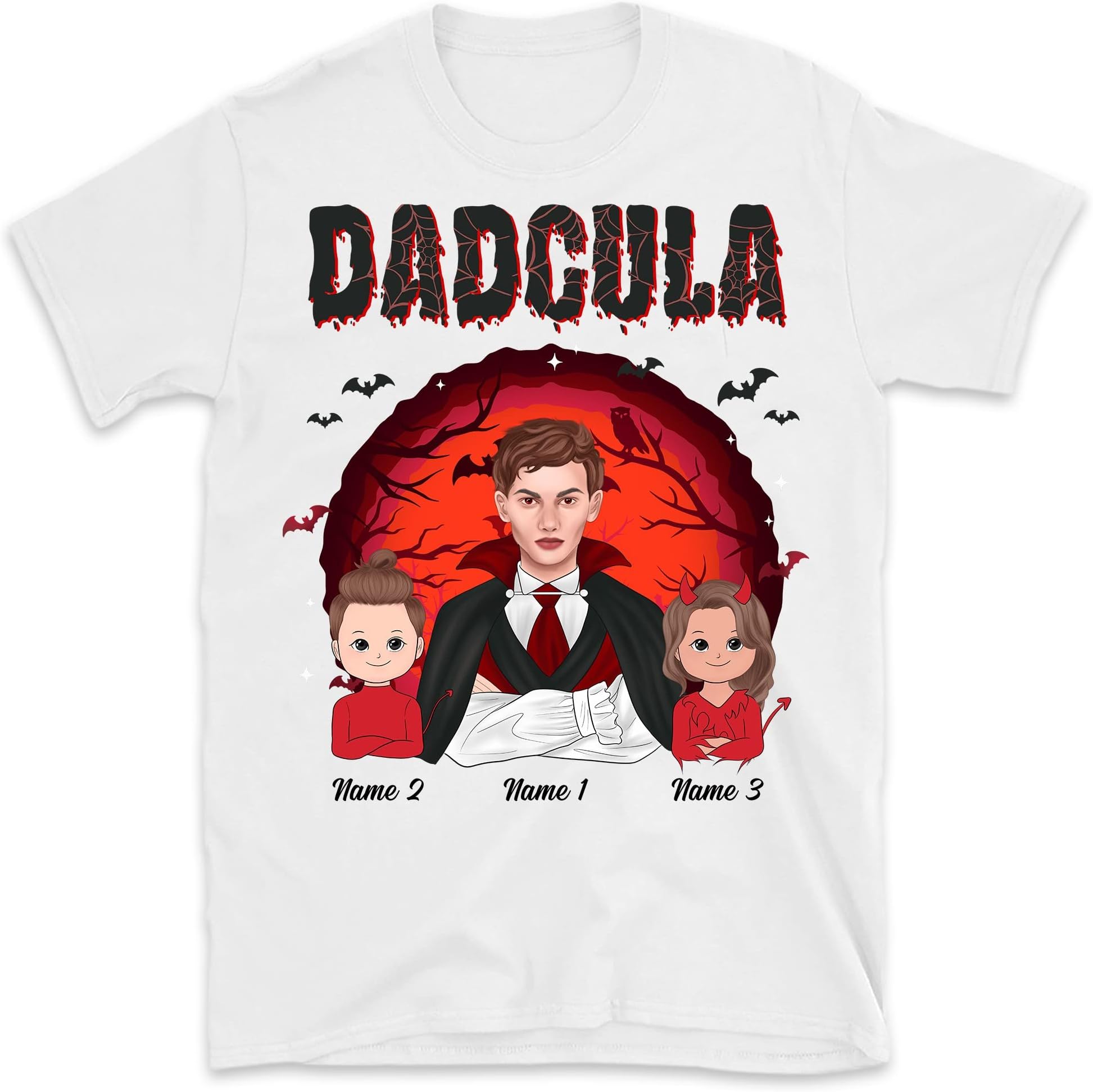 Personalized Halloween Dad Children Custom Shirt, Halloween Dad Kids T-Shirt, Halloween Costume Gift Multicolored