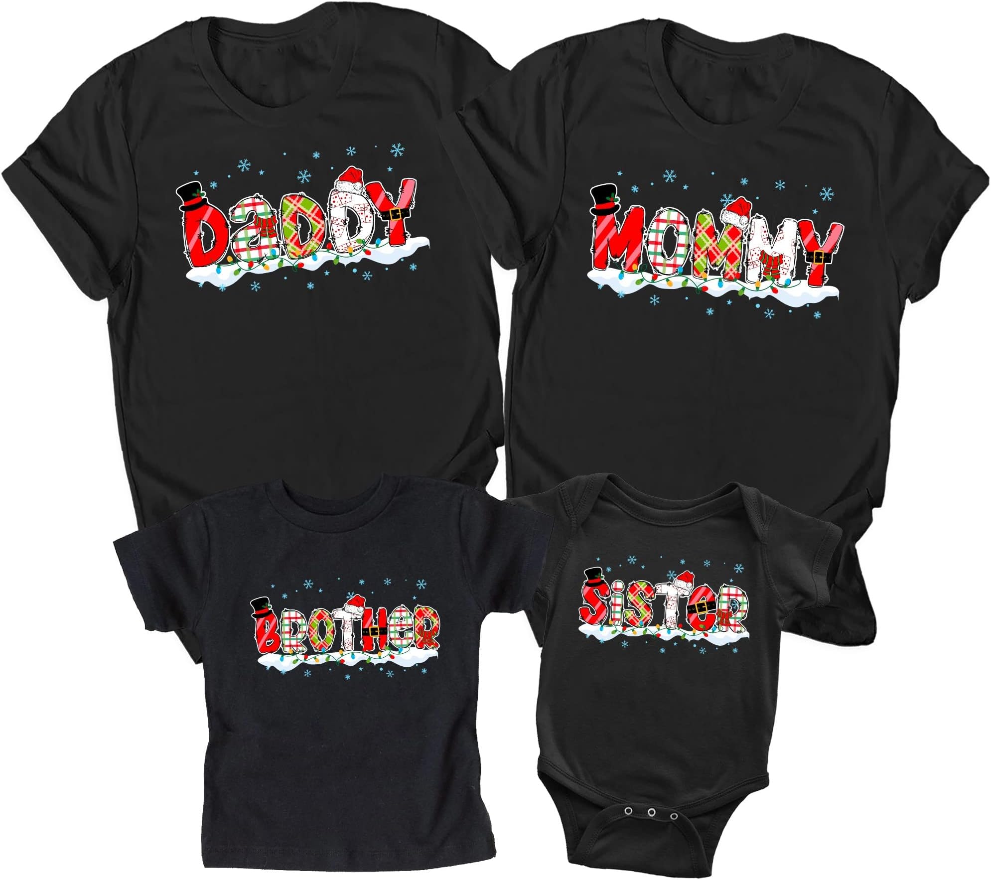 Personalized Christmas Family Shirts, Matching Family Shirt, Dad Mom Christmas Tee, Family Christmas Shirts, Family Pajama Tee Multicolored