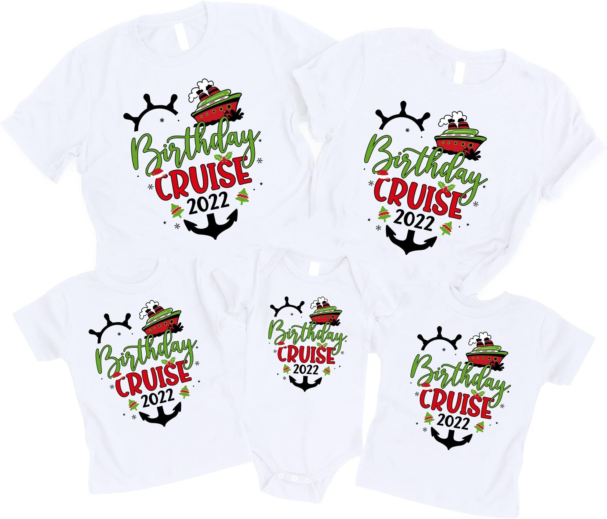Cruise Squad Family Christmas 2022 Shirts, Birthday Cruise X- mas T-Shirt, Cruise Ship Vacation, Matching Family Shirts, Christmas Trip Multicolored