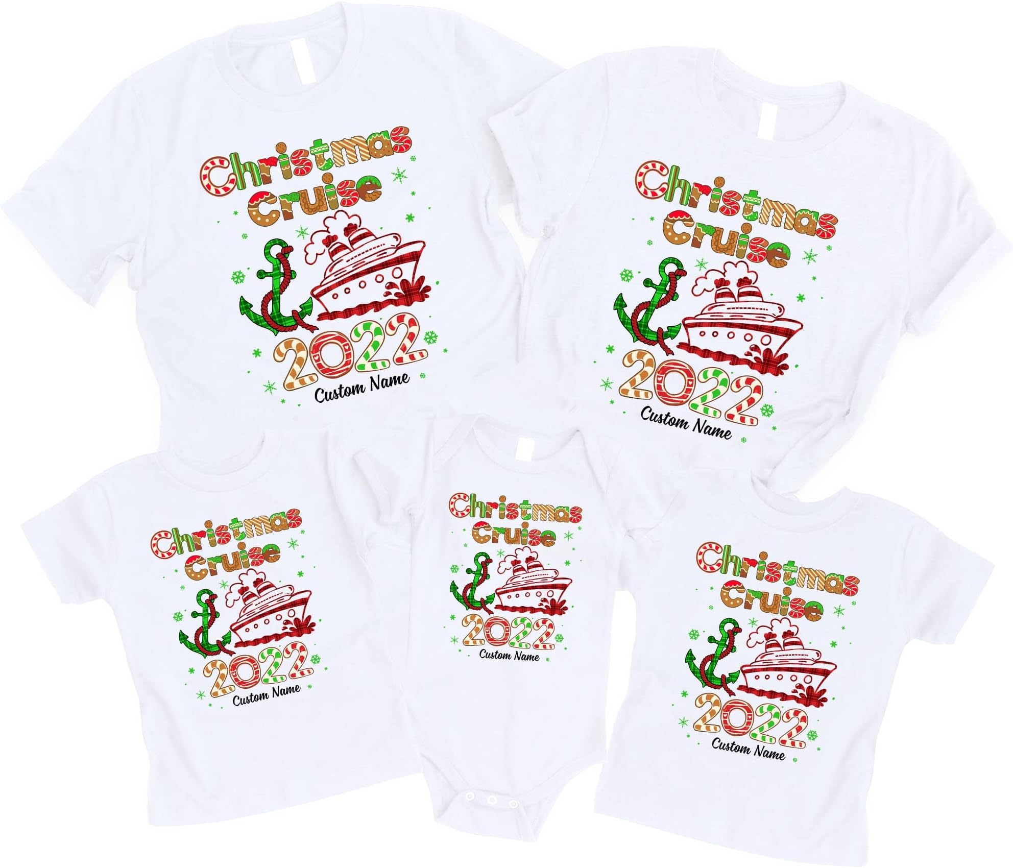 Custom Name Merry Cruisemas Family Christmas 2022 Shirts, Cruisin Crew T-Shirt, Cruise Ship Vacation, Matching Family Shirts Multicolored