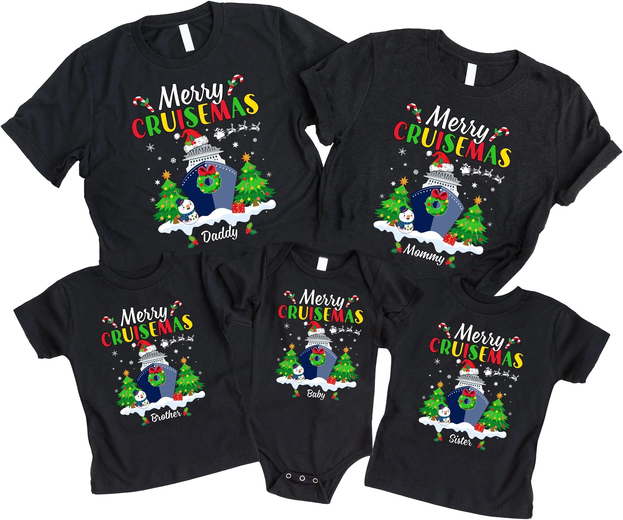 Cruise Squad Family Christmas 2022 Shirts, Cruisin Crew T-Shirt, Cruise Ship Vacation, Matching Family Shirts, Christmas Trip Shirt MT Multicolored