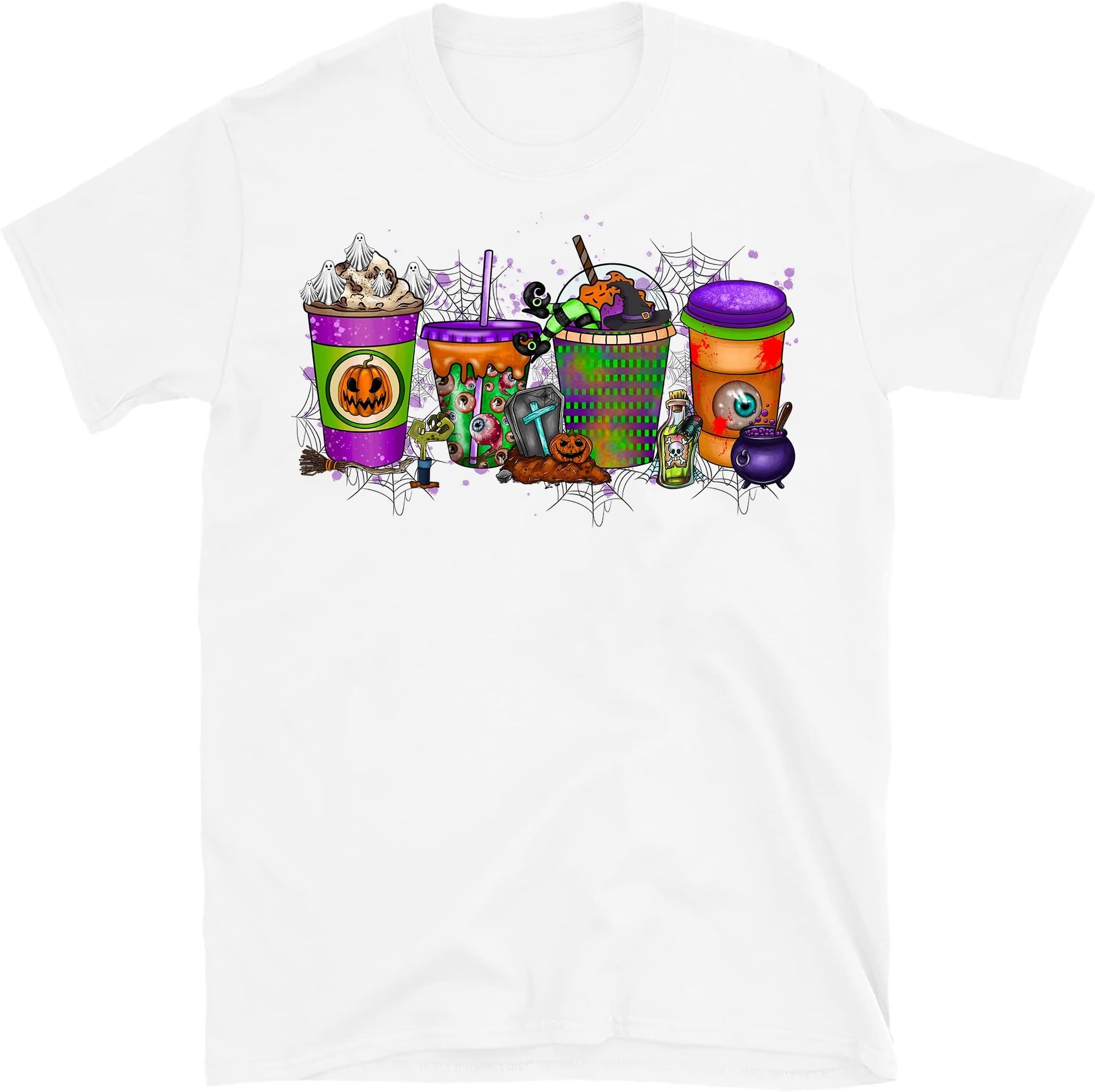 Fall Coffee Shirt, Cute Fall Sweatshirt, Coffee Lover tee Shirt, Pumpkin Spice Shirt, Thanksgiving Shirt, Halloween Latte – White/XX-Large