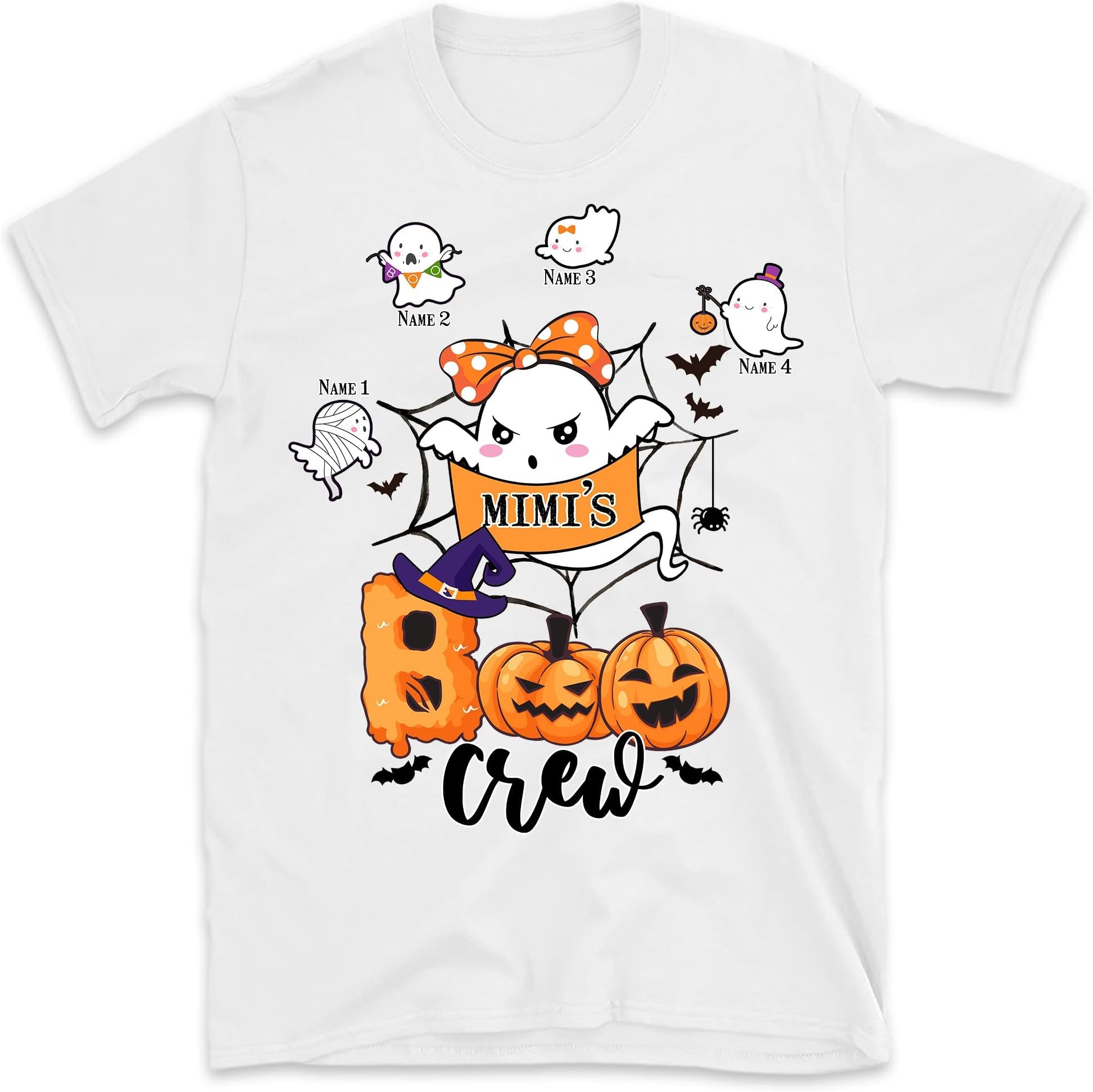 Nana's Boo Crew Pumpkins Grandkids Shirts, Custom Nana with Grandkids Names Shirt, Personalized Nana Boos Halloween Shirt