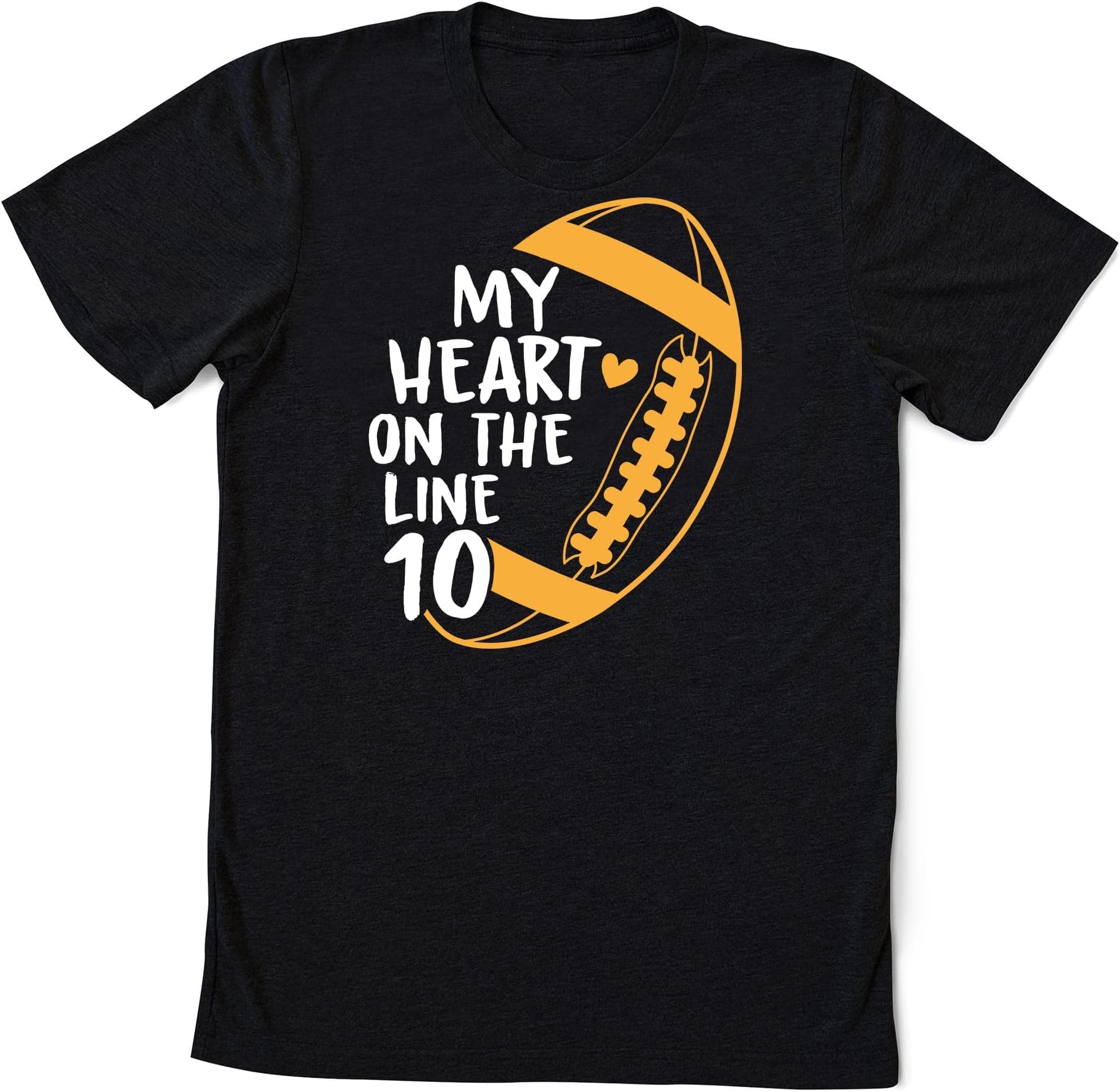Football Shirts Heart On The Line Football Shirt, Football Shirts, Mom Football Shirts, Custom Football Shirts, Football Tees Multicolored