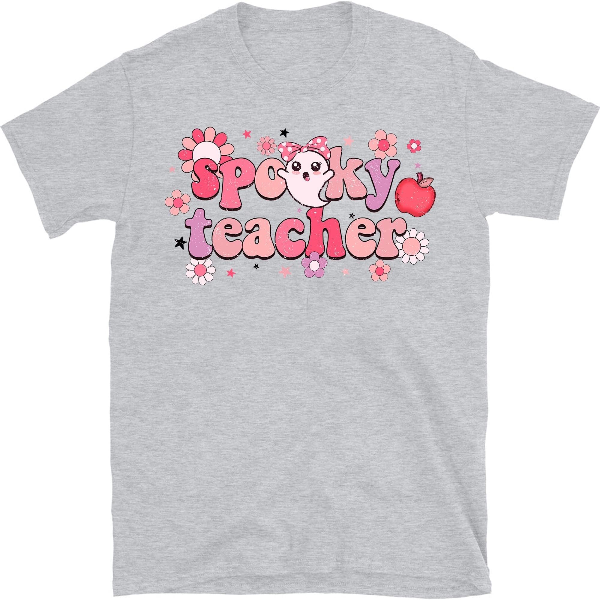 Halloween Shirts, Spooky Teacher Shirt, Teacher Shirts, Kindergarten Teacher Tee, Teacher Halloween Shirts, Retro – Sport Grey/3X-Large