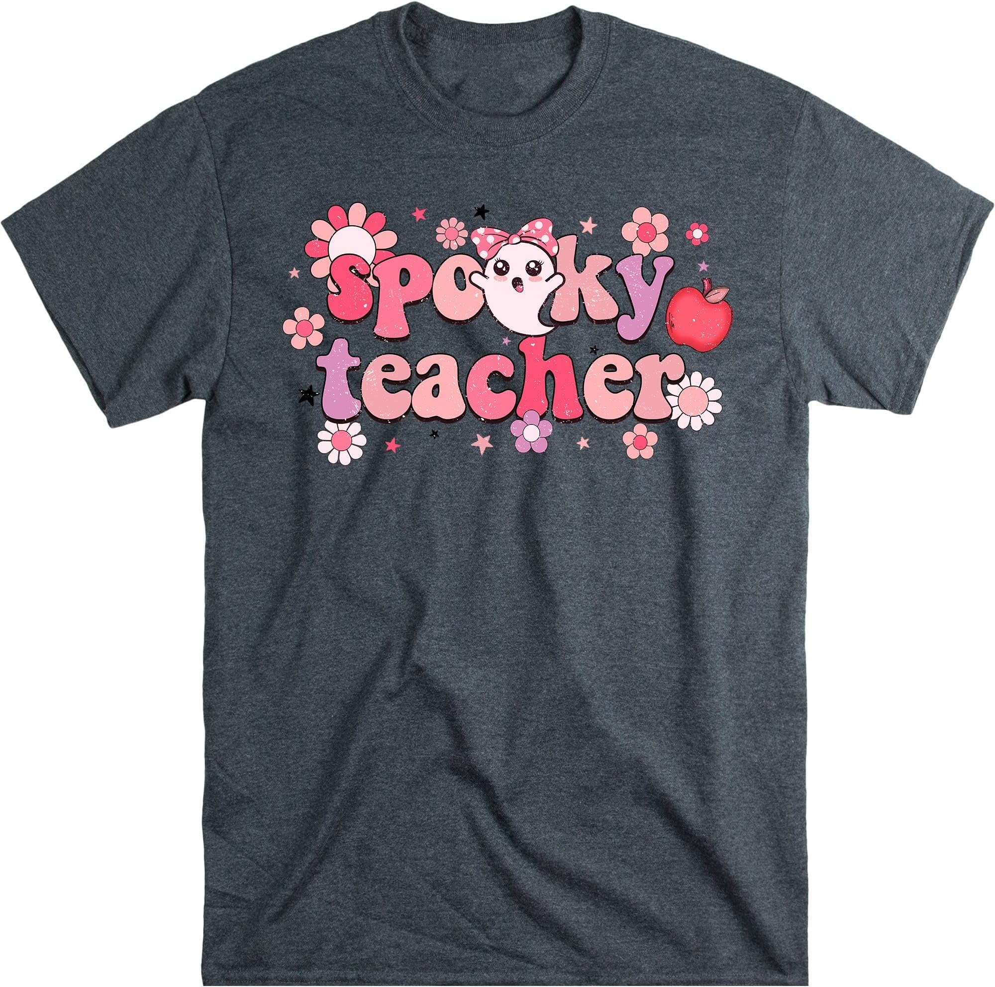 Halloween Shirts, Spooky Teacher Shirt, Teacher Shirts, Kindergarten Teacher Tee, Teacher Halloween Shirts, Retro – Dark Heather/Medium