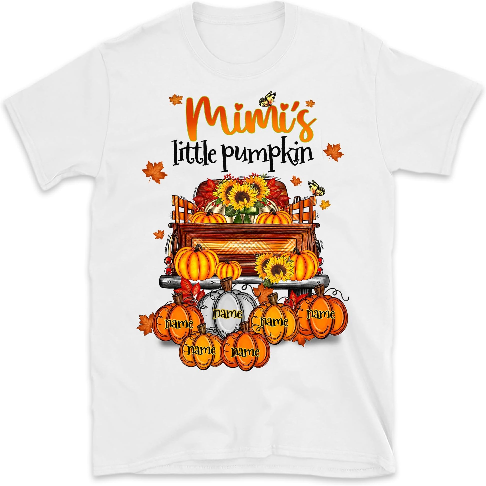 Personalized Nana's Little Pumpkins Halloween Shirt, Fall Season Halloween Shirt, Custom Nana with Grandkids Name Halloween Shirt