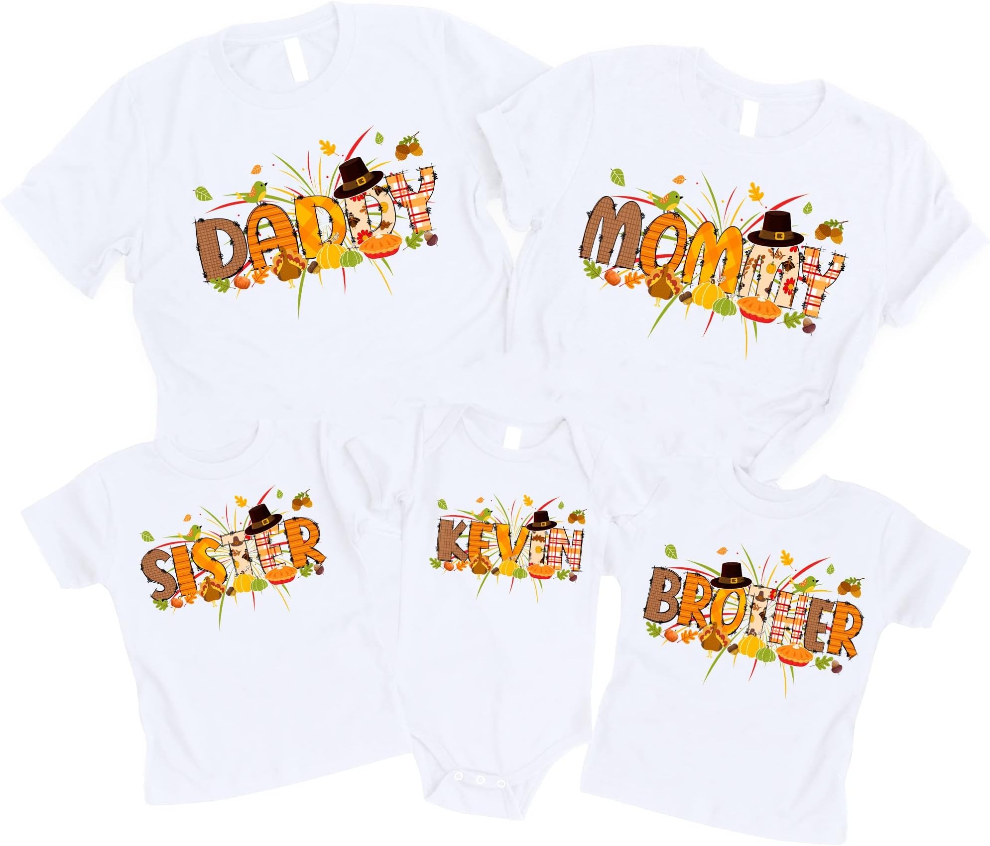 Family Matching Mom Dad Thanksgiving Shirt, Custom Family Shirt, Turkey Thanksgiving Family Shirt, Fall Family Shirt Multicolored