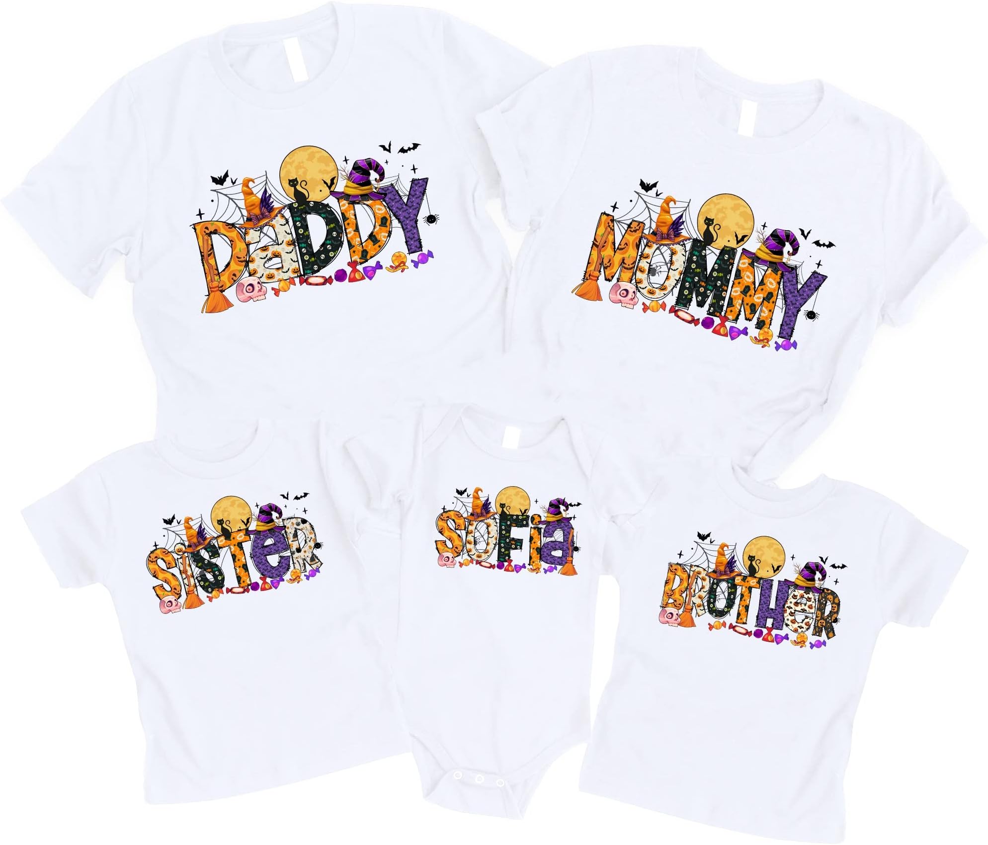 Custom Family Halloween Shirts, Matching Family Halloween Shirts, Matching Family Halloween Outfits, Matching Halloween Family Multicolored
