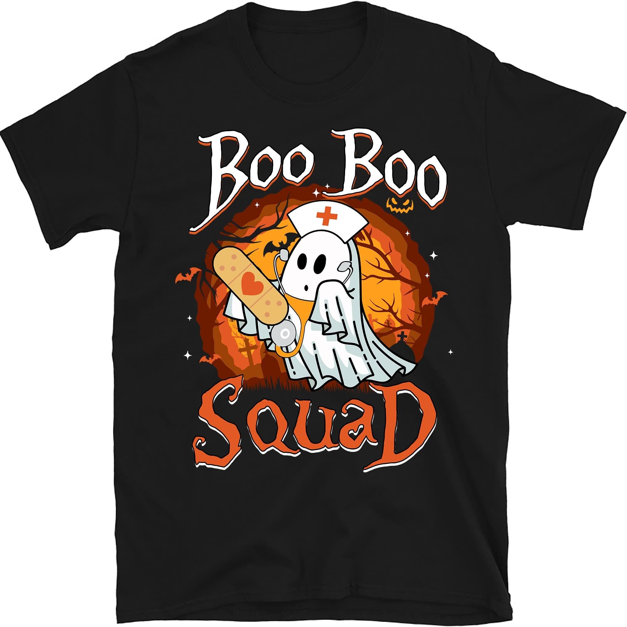 Boo Boo Squad Nurse Halloween Shirt, Halloween Boo Shirt, for Nurse Shirt, Funny Halloween Shirt, Halloween – Black/Small