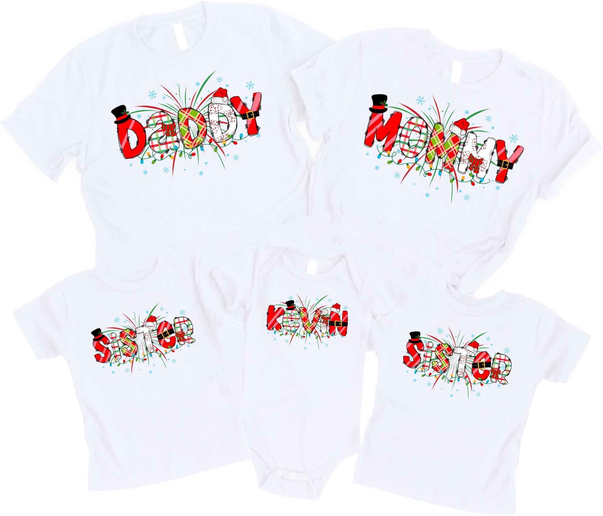 Personalized Christmas Family Shirts, Matching Christmas Shirt, Matching Pajamas Shirts, Family Christmas Shirts, Family Pajama Shirts Multicolored