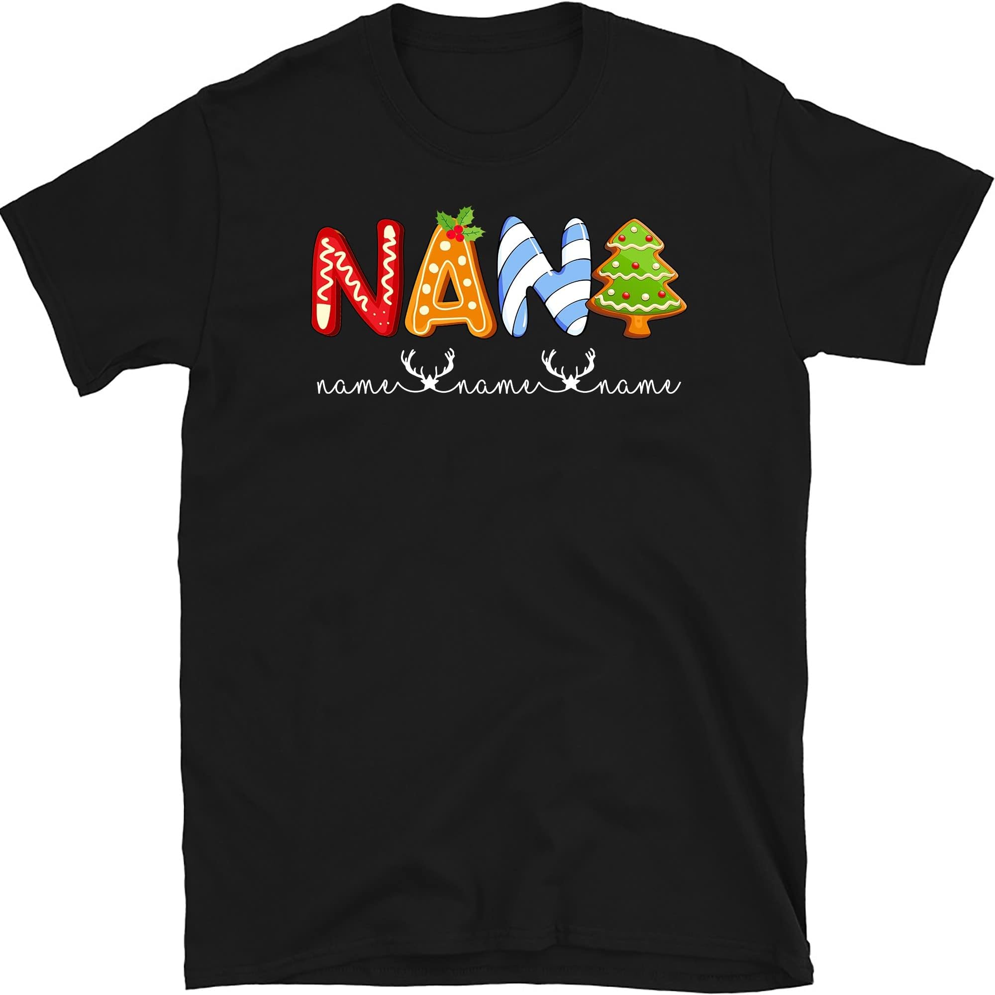 Mom Christmas Shirt, Custom Mom Shirt with Kids Names, Spooky Mama Shirt, Mama Christmas T-Shirt, Christmas Shirts for Women Multicolored
