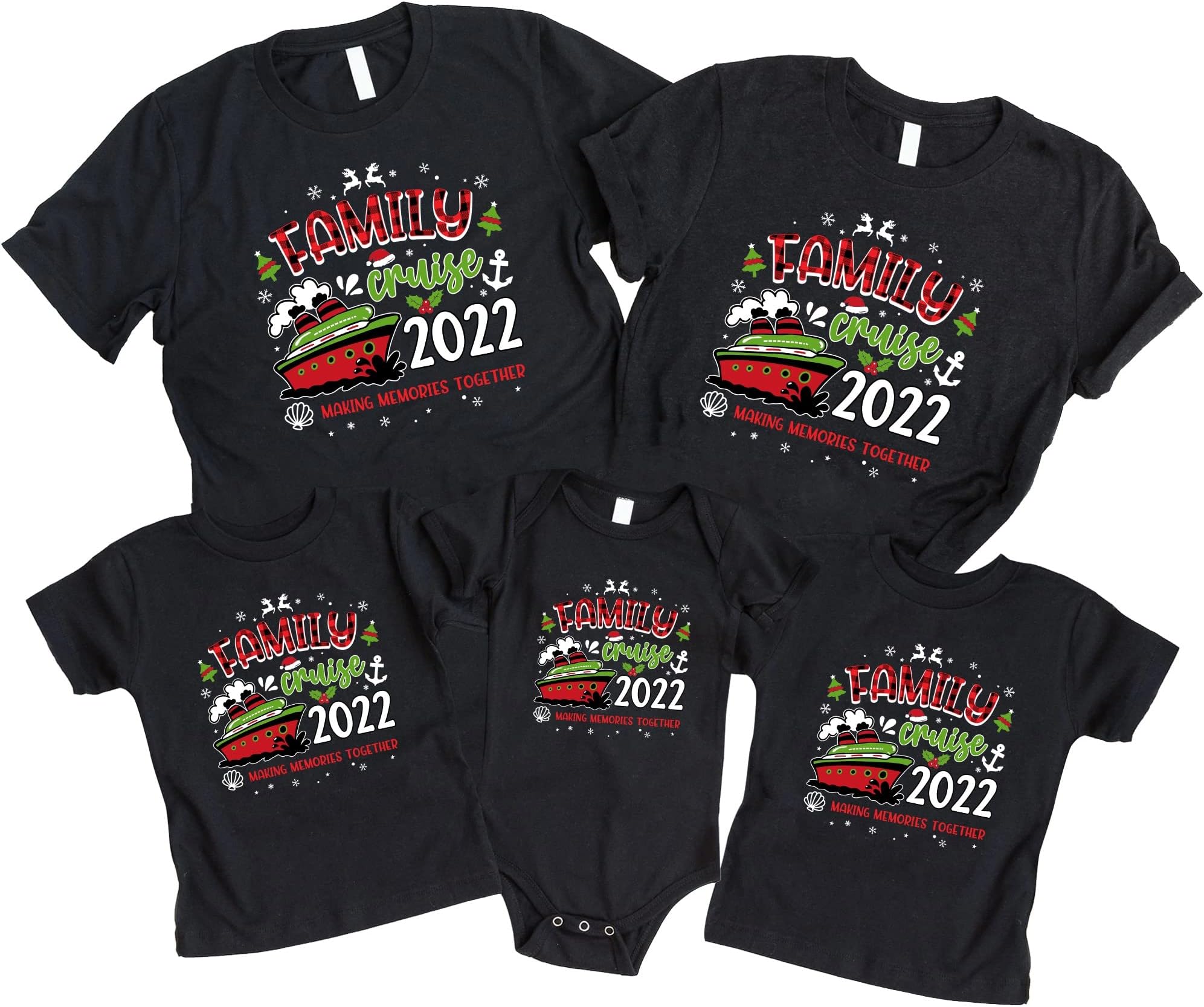 Christmas Cruise Family 2022 Shirts, Christmas Cruisin Crew, Cruise Ship Vacation, Matching Family Shirts, Merry Xmas Gift Multicolored