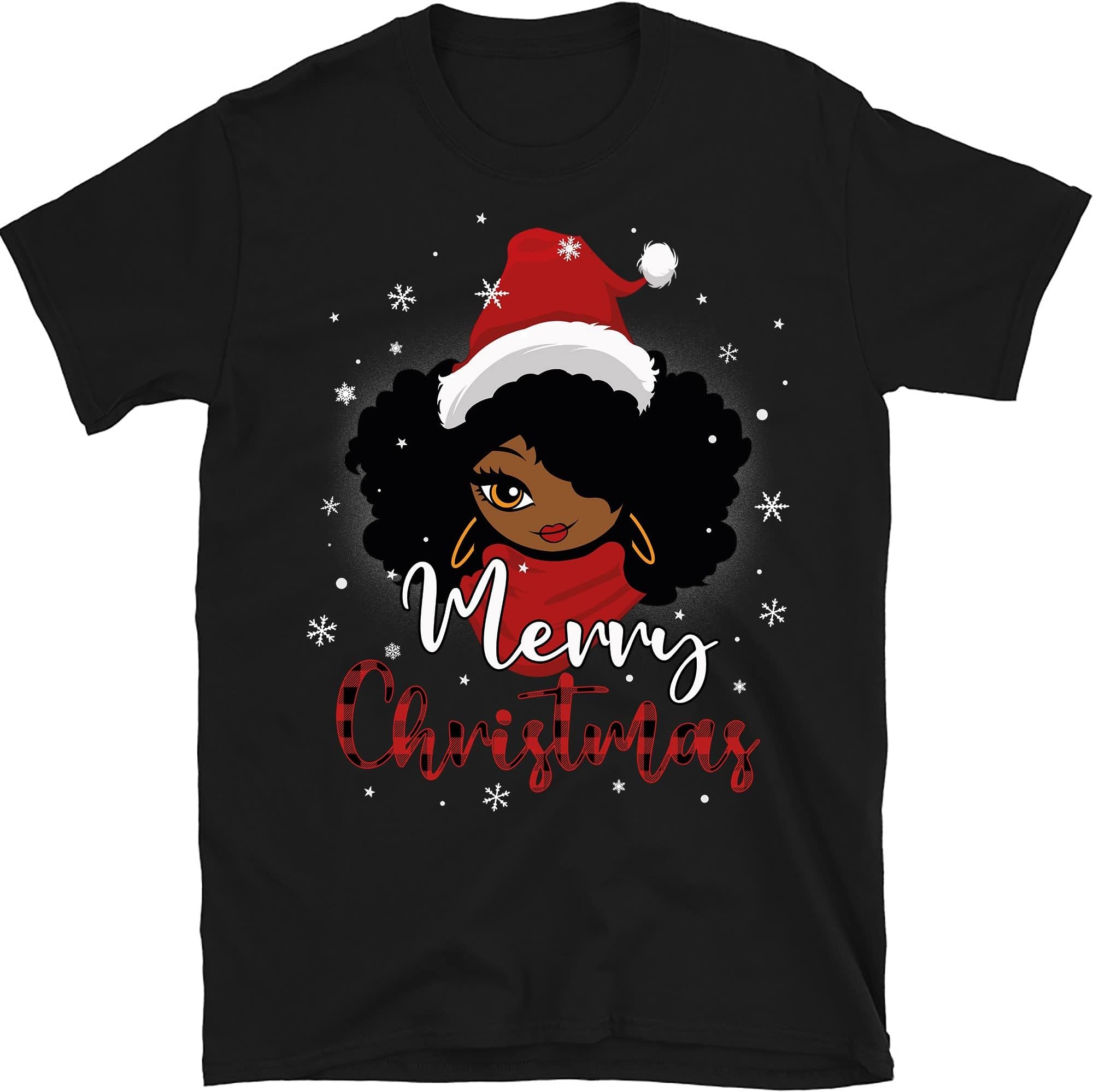 Merry Christmas Black Girl Shirt, African Girl, BLM Shirt – Black/XX-Large
