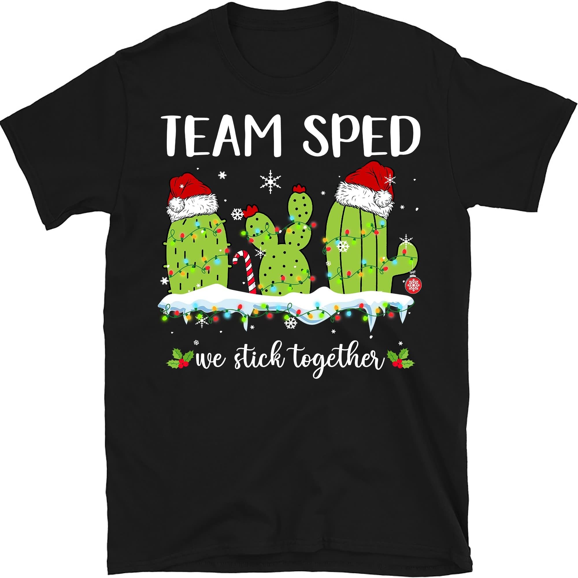Team Sped Shirt, Back to School, Special Education Teacher Shirt, Sped Teacher Cactus Shirt, Teacher Gift – Black/XX-Large