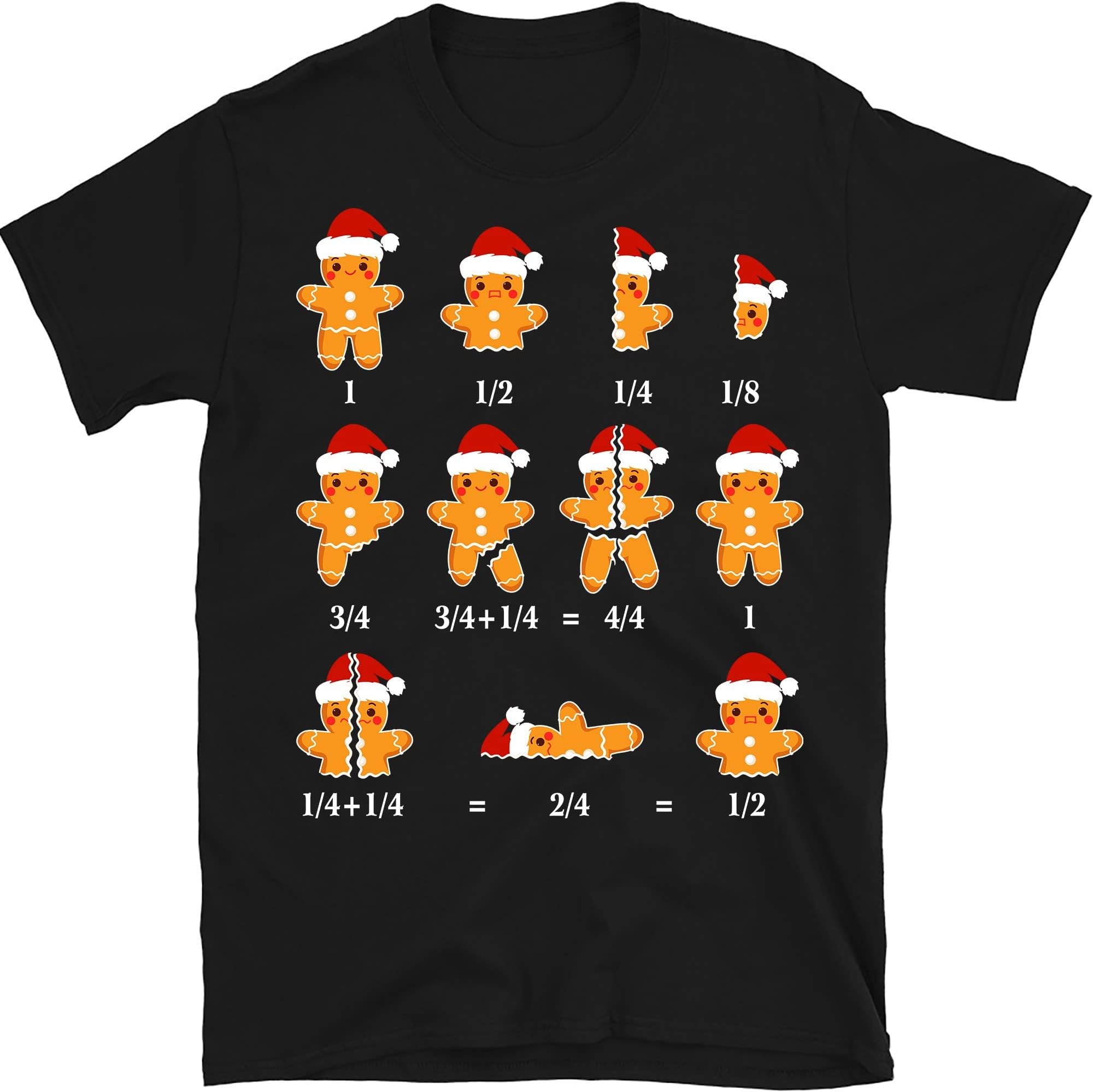 Math Teacher Shirt, Christmas Math Teacher Shirt, for Teacher, Equation Gingerbread Shirts,Cookie Santa Hat Shirt,Xmas Pajama – Black/4X-Large
