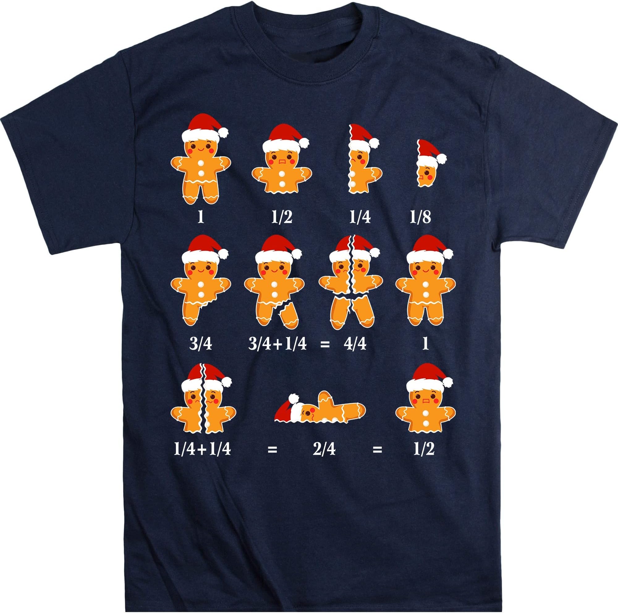 Math Teacher Shirt, Christmas Math Teacher Shirt, for Teacher, Equation Gingerbread Shirts,Cookie Santa Hat Shirt,Xmas Pajama – Navy/3X-Large