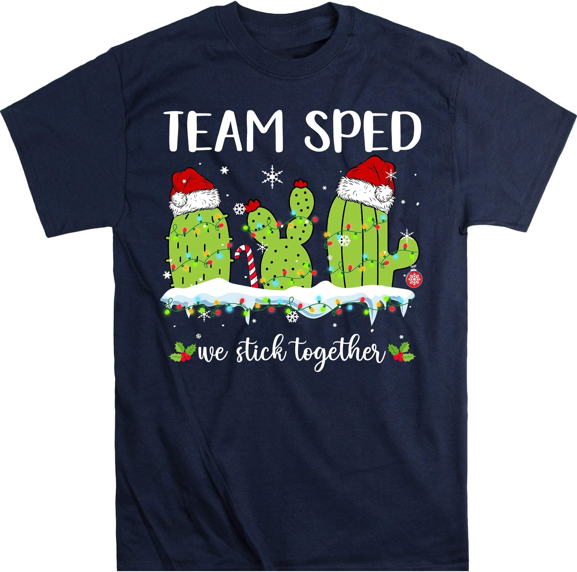 Team Sped Shirt, Back to School, Special Education Teacher Shirt, Sped Teacher Cactus Shirt, Teacher Gift – Navy/Large