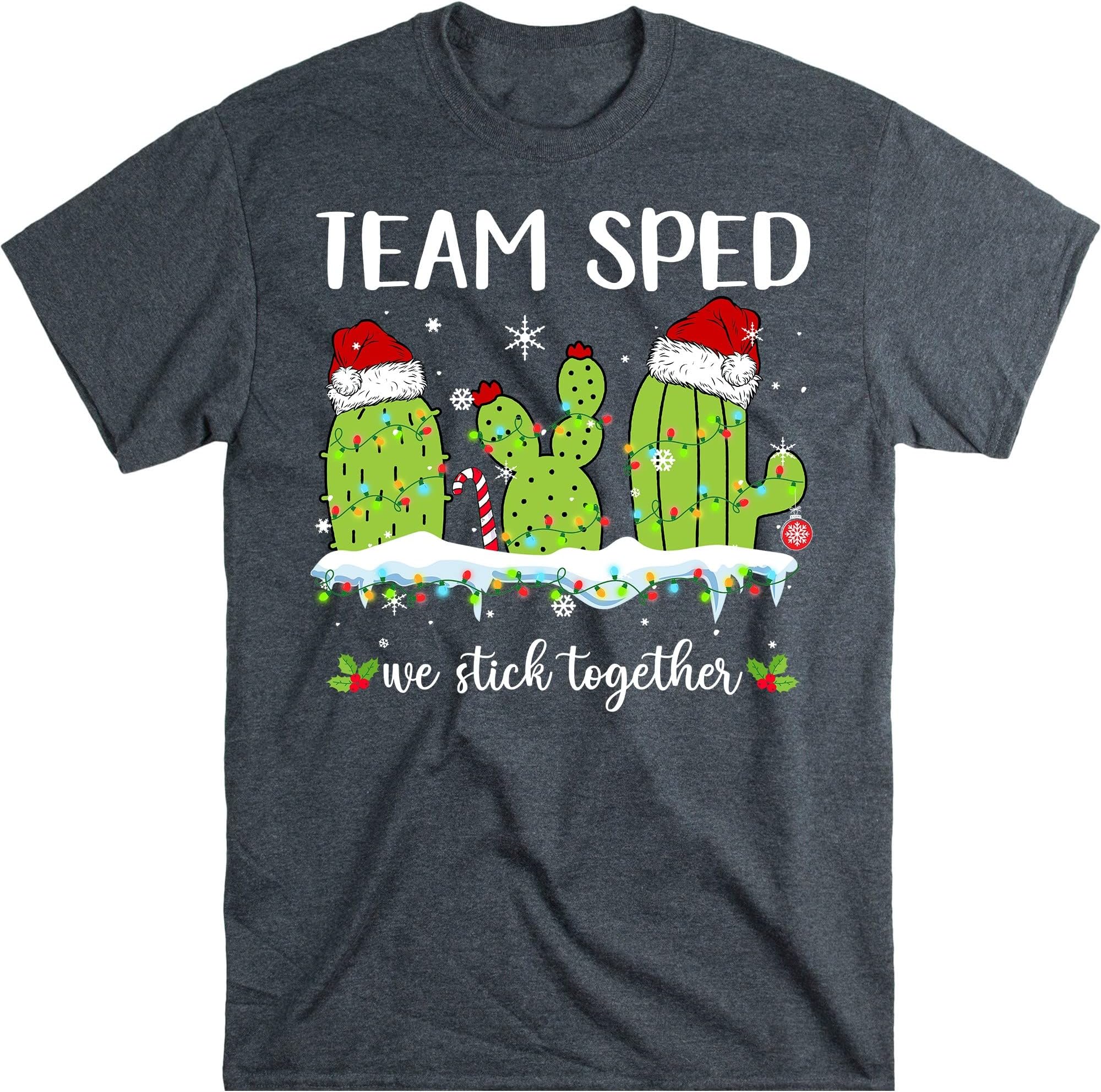 Team Sped Shirt, Back to School, Special Education Teacher Shirt, Sped Teacher Cactus Shirt, Teacher Gift – Dark Heather/Large