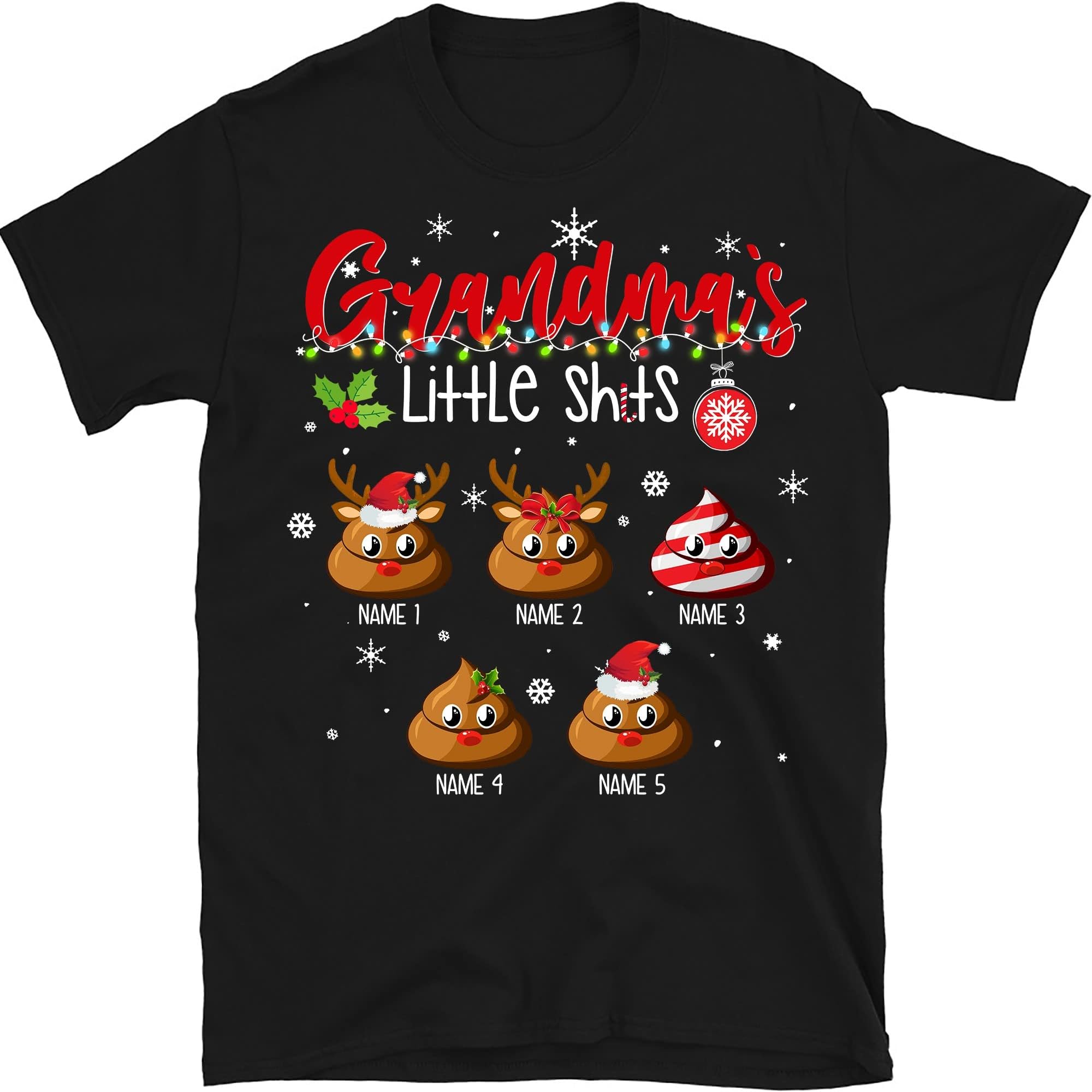 Funny for Grandma, Personalized Grandma's Little Shits Shirt Multicolored