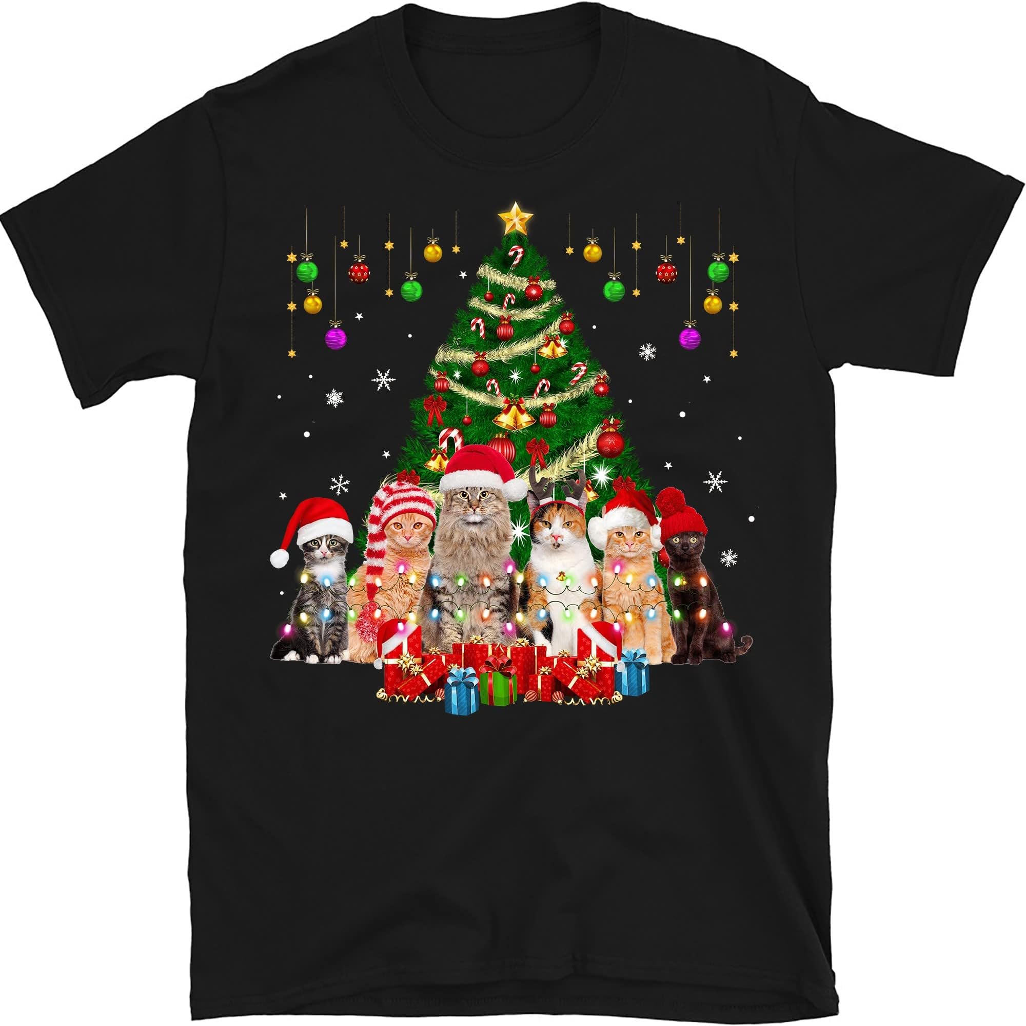 Cat Christmas Funny Meowy Christmas Tree,Meowy Cat Christmas Shirt, Funny Cats Sweater, Cat Mom – Black/3X-Large