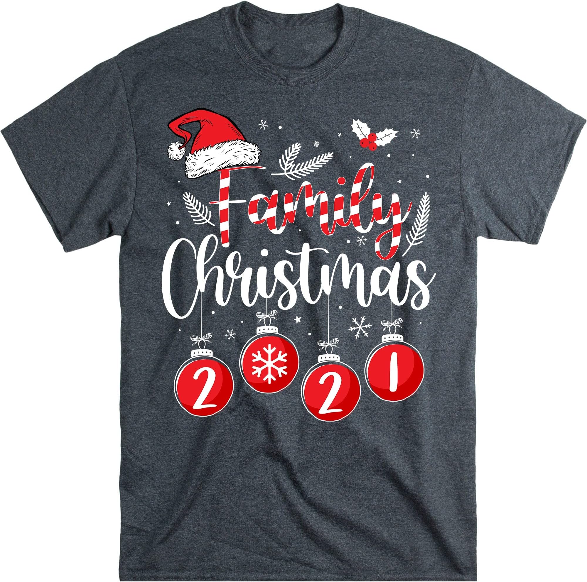 Christmas 2021 Shirt, Family Christmas Shirt, Personalized Christmas Pajamas, Holiday Pajamas Shirt – Dark Heather/4X-Large