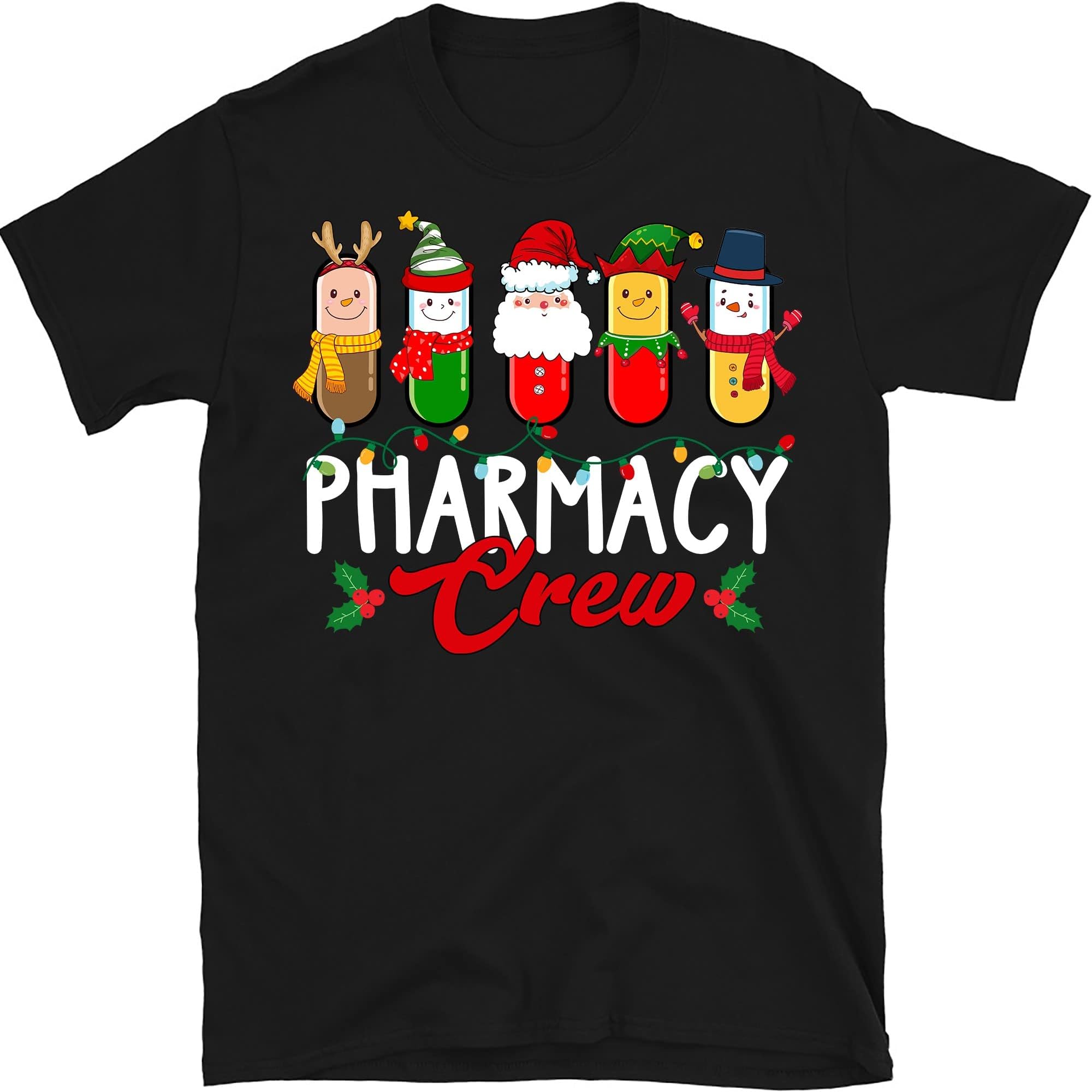 Pharmacy Crew Shirt, Pharmacist Shirt, Pharmacy Technician Shirt, Christmas Shirt, Pharmacist Gift, Xmas Shirt – Black/Small