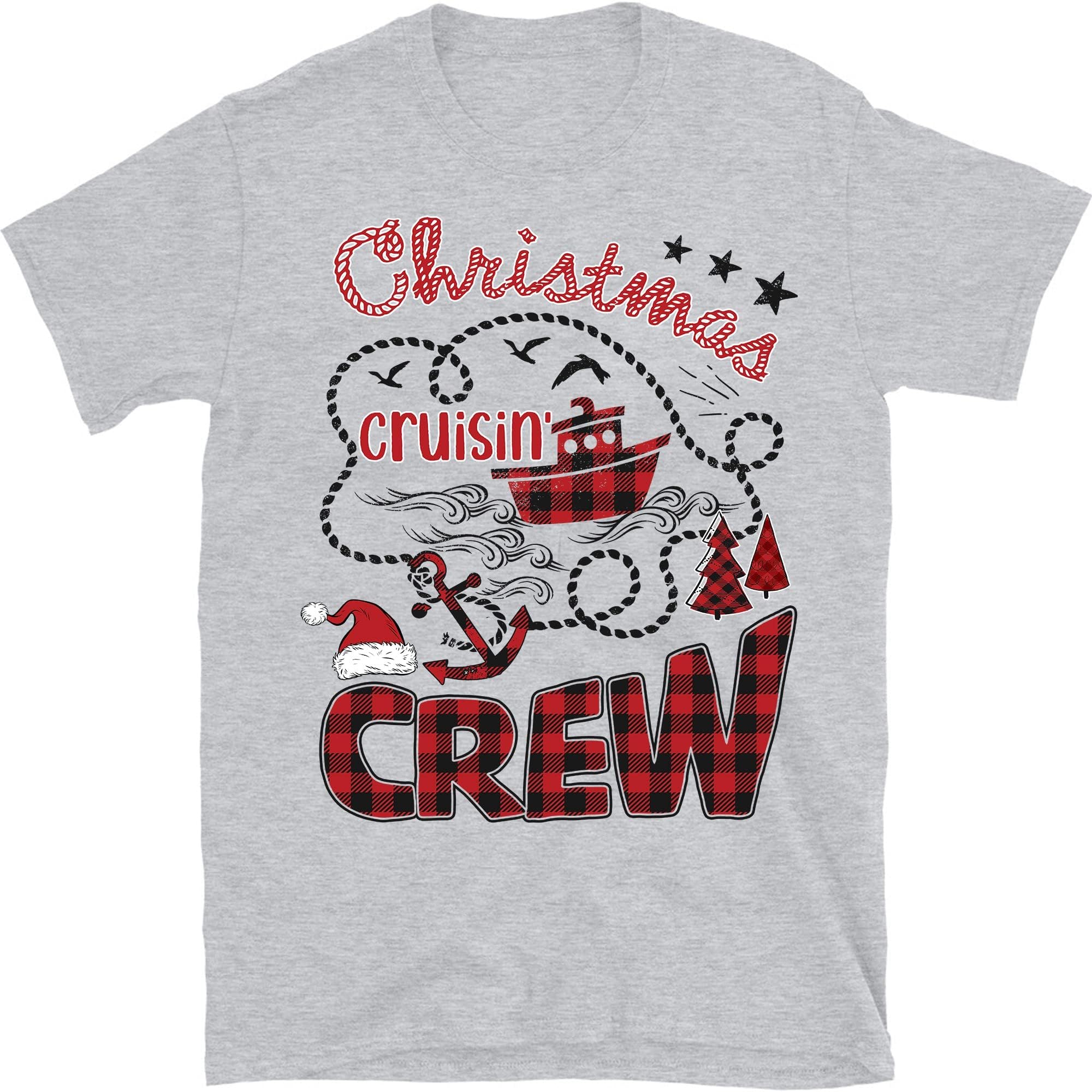Christmas Cruise Shirts, Christmas Cruisin Crew, Cruise Ship Vacation, Matching Family Shirts – Sport Grey/3X-Large