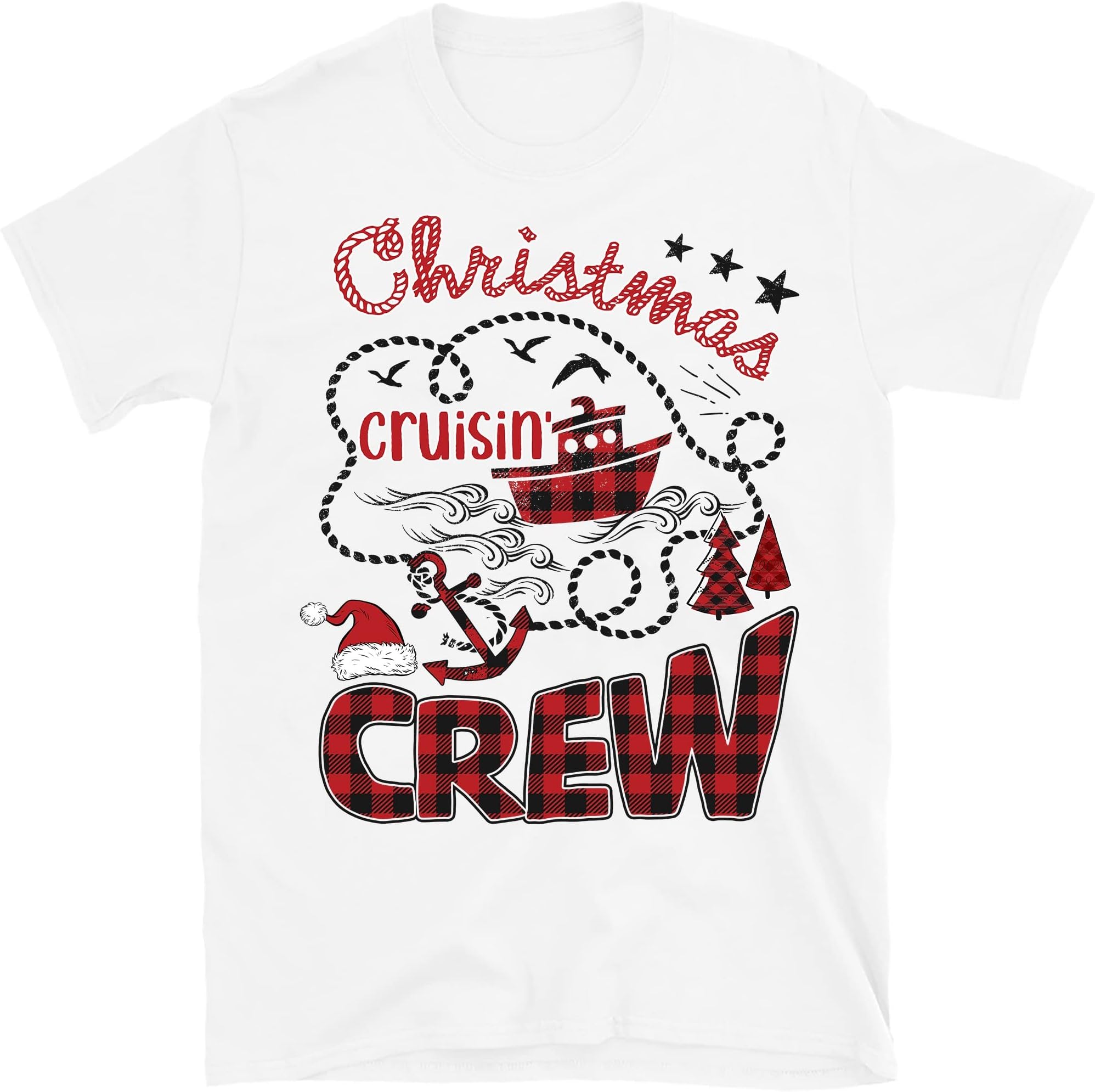 Christmas Cruise Shirts, Christmas Cruisin Crew, Cruise Ship Vacation, Matching Family Shirts – White/4X-Large