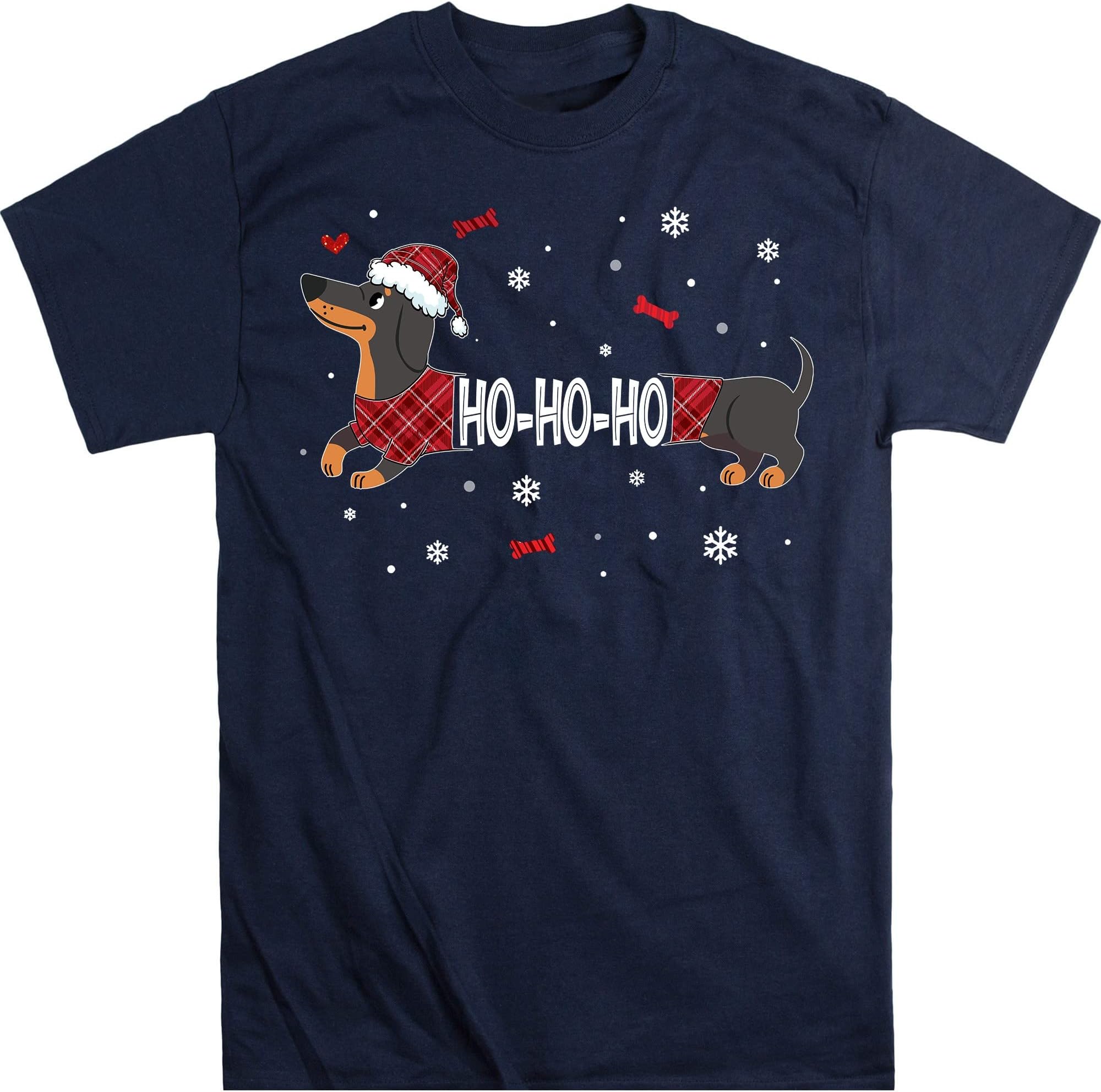 Dachshund Christmas Shirt, Funny Cute Santa Reindeer Dachshund Shirt, Dachshund Lover Shirt, Dog Lover – Navy/3X-Large