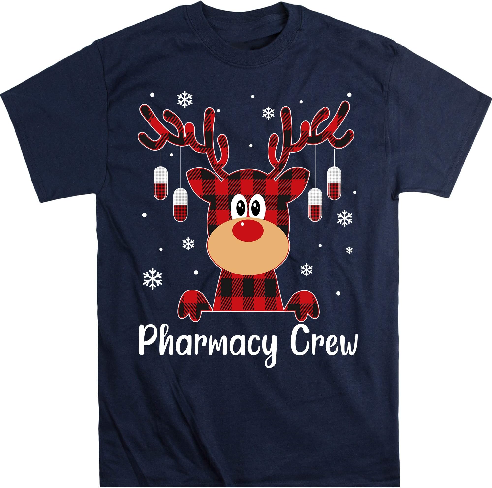 Pharmacy Crew Shirt, Pharmacist Shirt, Pharmacy Technician Shirt, Christmas Shirt, Pharmacist Gift, Xmas Shirt – Navy/3X-Large