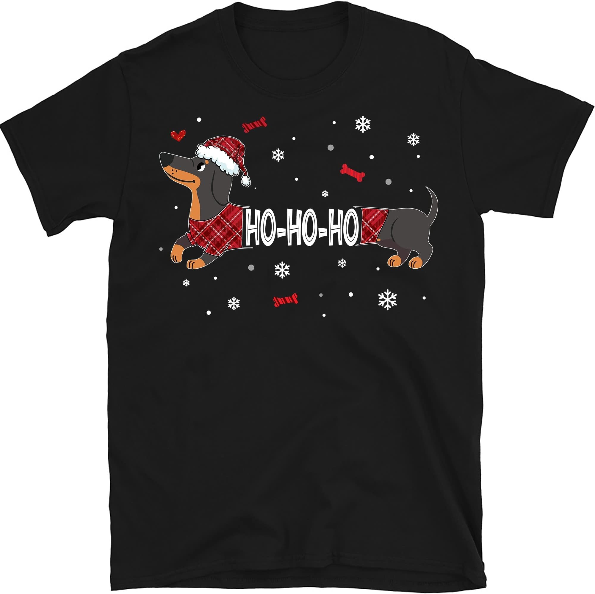 Dachshund Christmas Shirt, Funny Cute Santa Reindeer Dachshund Shirt, Dachshund Lover Shirt, Dog Lover – Black/4X-Large