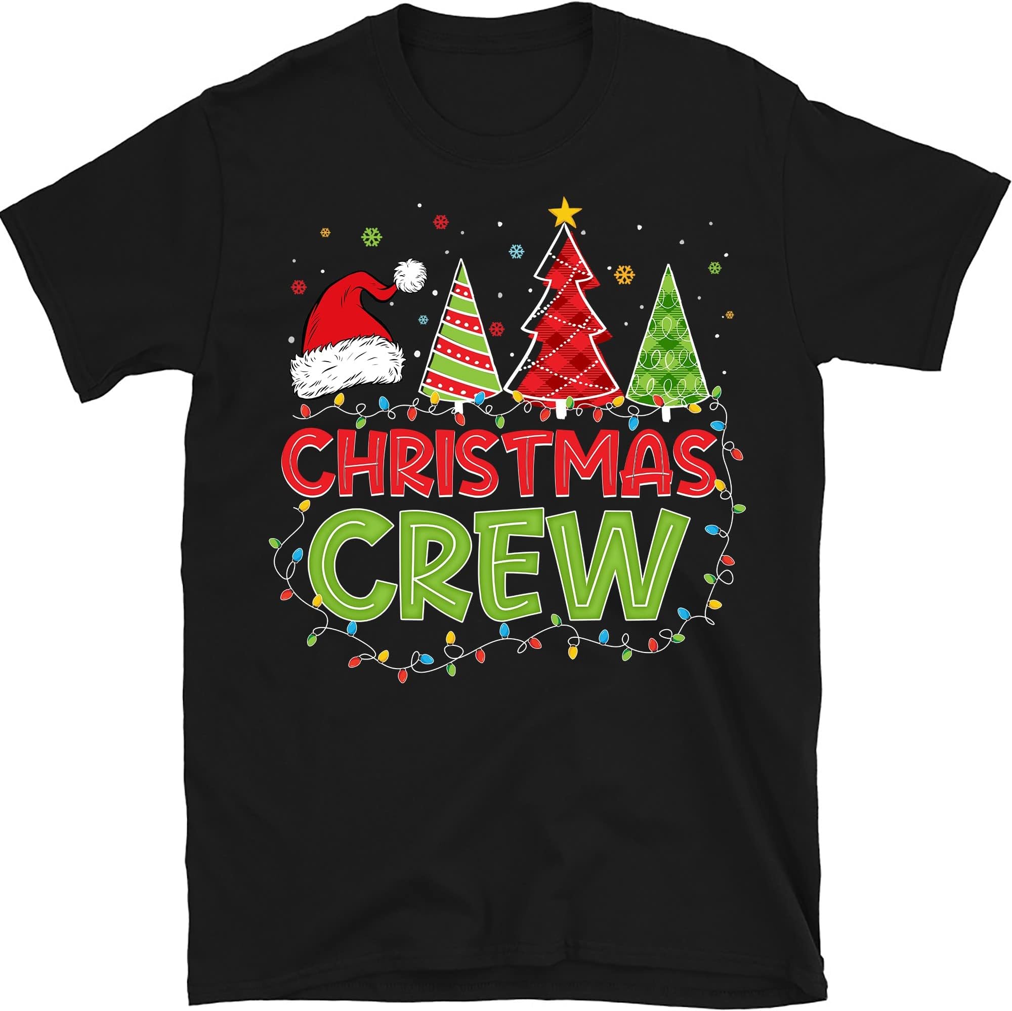Christmas Crew Family Matching Shirts, Christmas Tee, Christmas Family Vacation Tees – Black/3X-Large