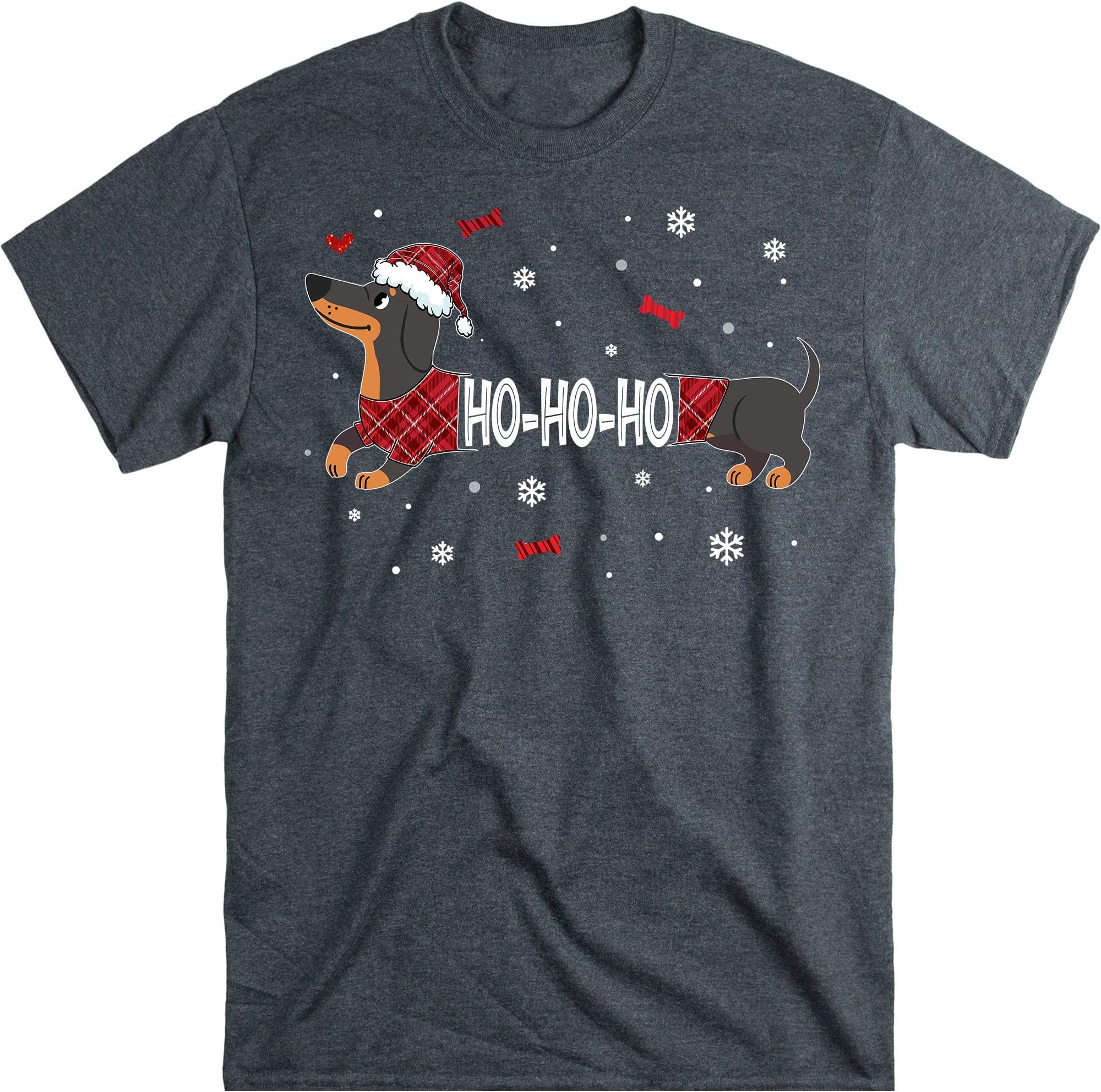 Dachshund Christmas Shirt, Funny Cute Santa Reindeer Dachshund Shirt, Dachshund Lover Shirt, Dog Lover – Dark Heather/Medium