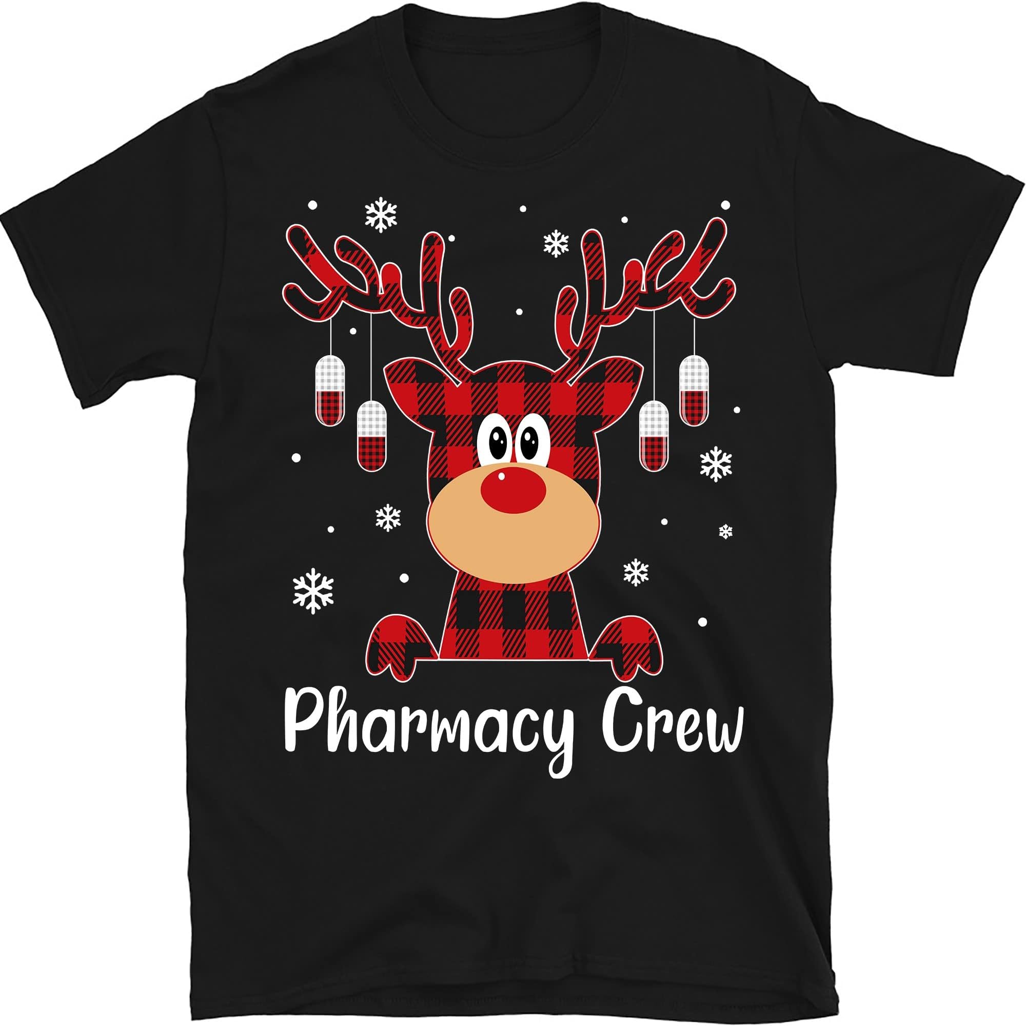 Pharmacy Crew Shirt, Pharmacist Shirt, Pharmacy Technician Shirt, Christmas Shirt, Pharmacist Gift, Xmas Shirt – Black/Medium