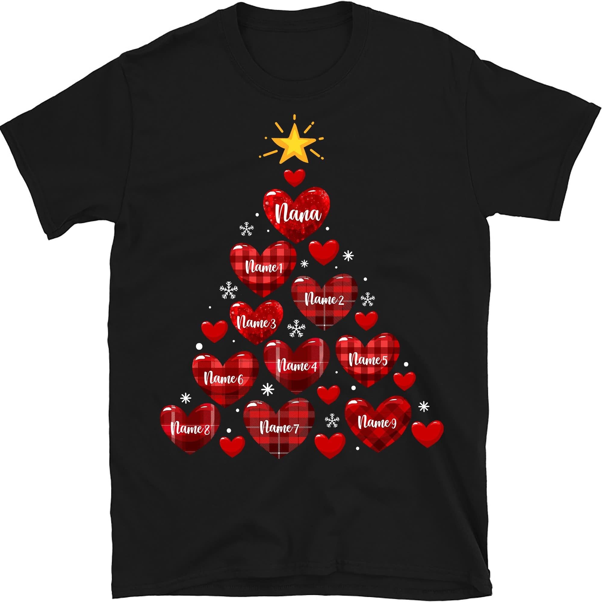 Custom Christmas Grandma Shirt, Personalized Nana with Grandkids Names, Christmas Tree Family Shirt Multicolored