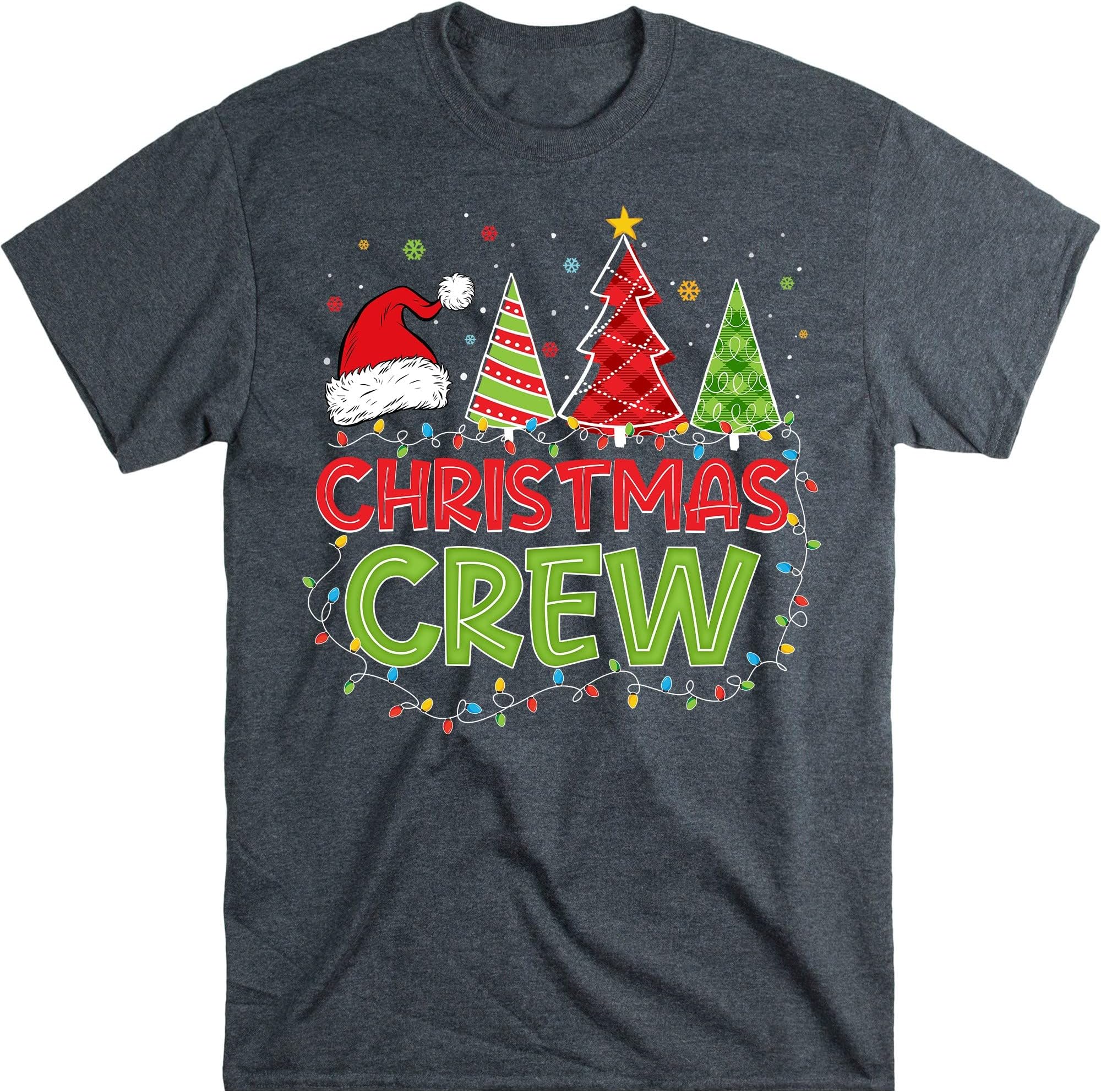 Christmas Crew Family Matching Shirts, Christmas Tee, Christmas Family Vacation Tees – Dark Heather/X-Large