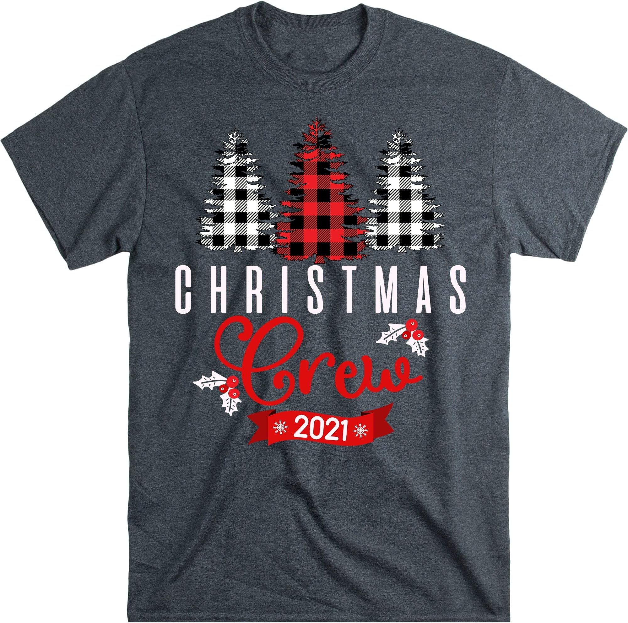 Christmas Crew 2021 Shirt, Christmas Family Crew Shirts, Christmas Family Shirts, Christmas T-Shirt for Family – Dark Heather/4X-Large