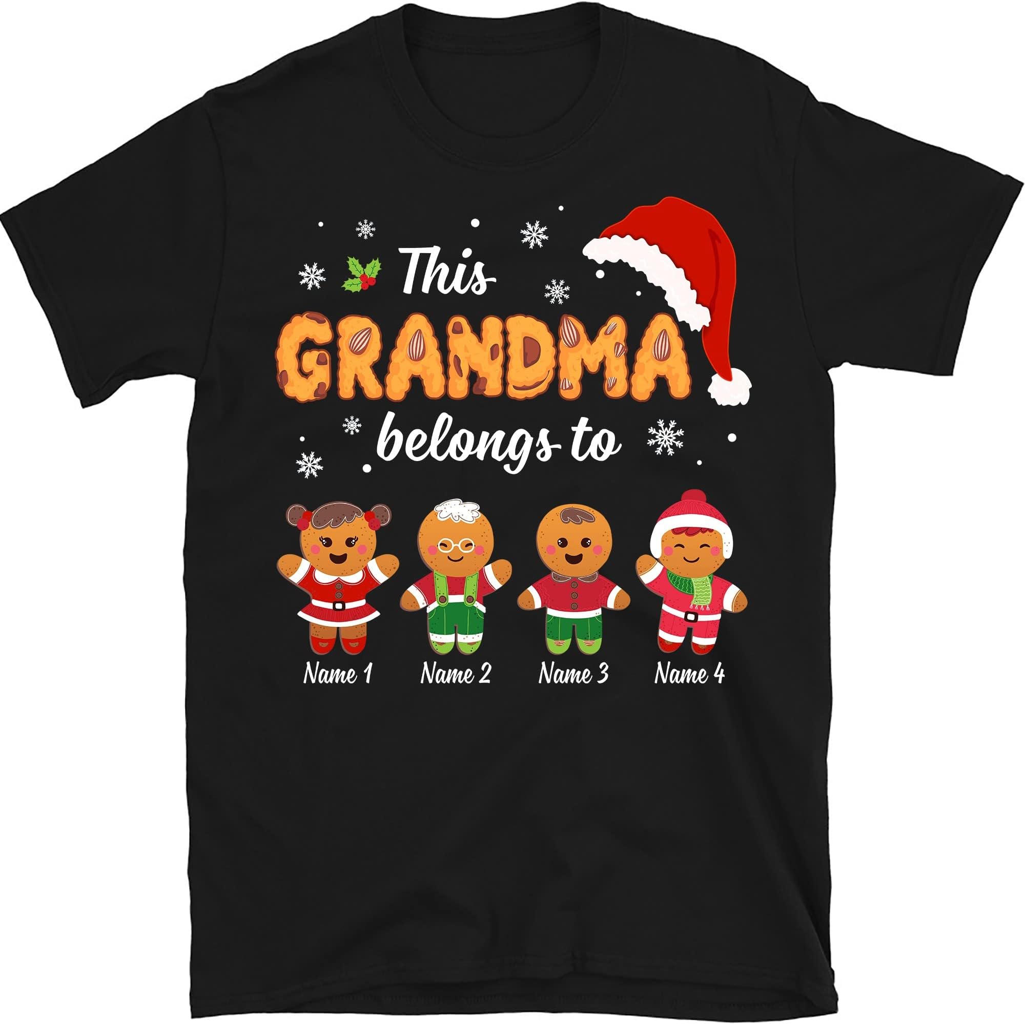 Grandma Christmas T Shirt, Christmas Cookies Shirt, Custom Nana Shirts, Christmas Grandma Mom Dad Papa Multicolored