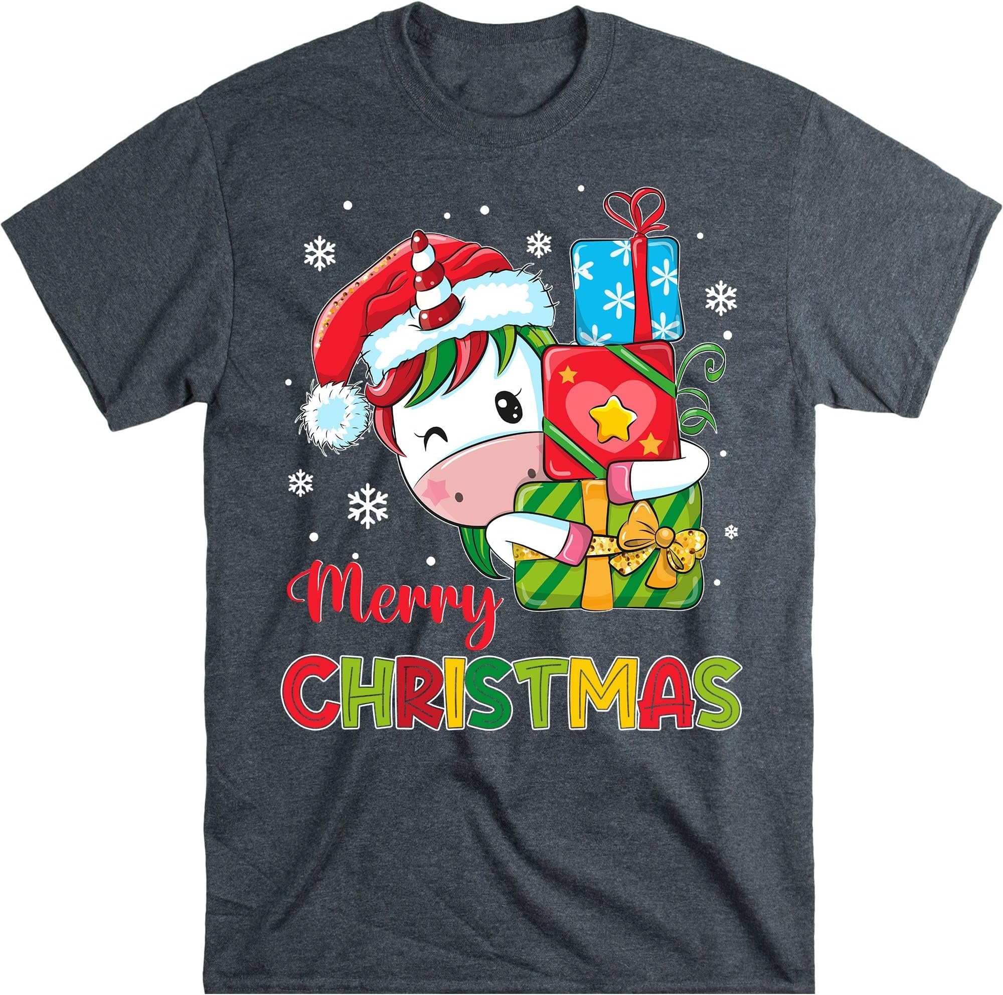 Funny Unicorns Christmas Xmas T-Shirt, Unicorn Lovers Lights Christmas Pajama T-Shirt