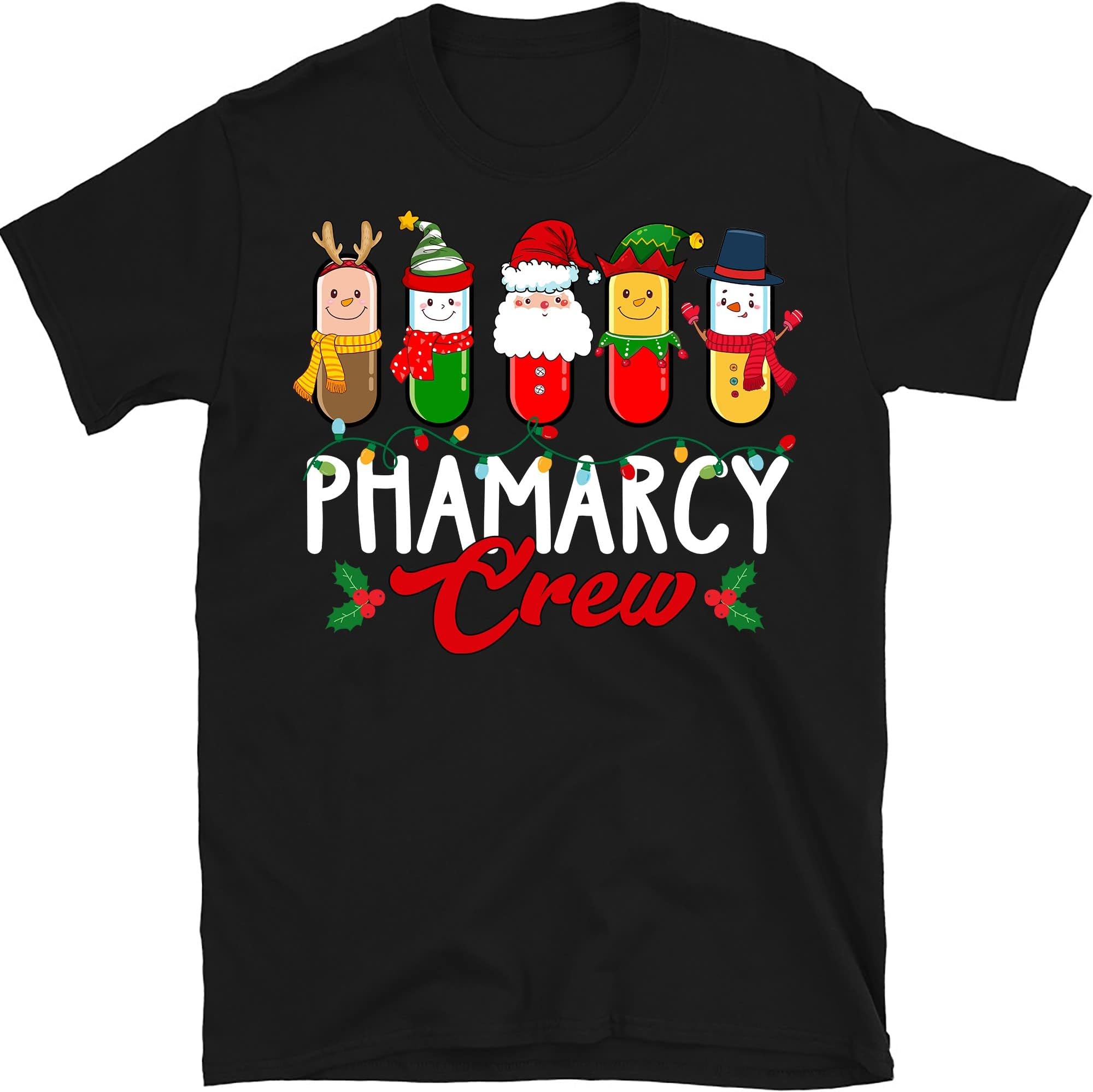 Pharmacy Crew Shirt, Pharmacist Shirt, Pharmacy Technician, Christmas Shirt, Pharmacist, Xmas Shirt for Pharmacists – Black/3X-Large